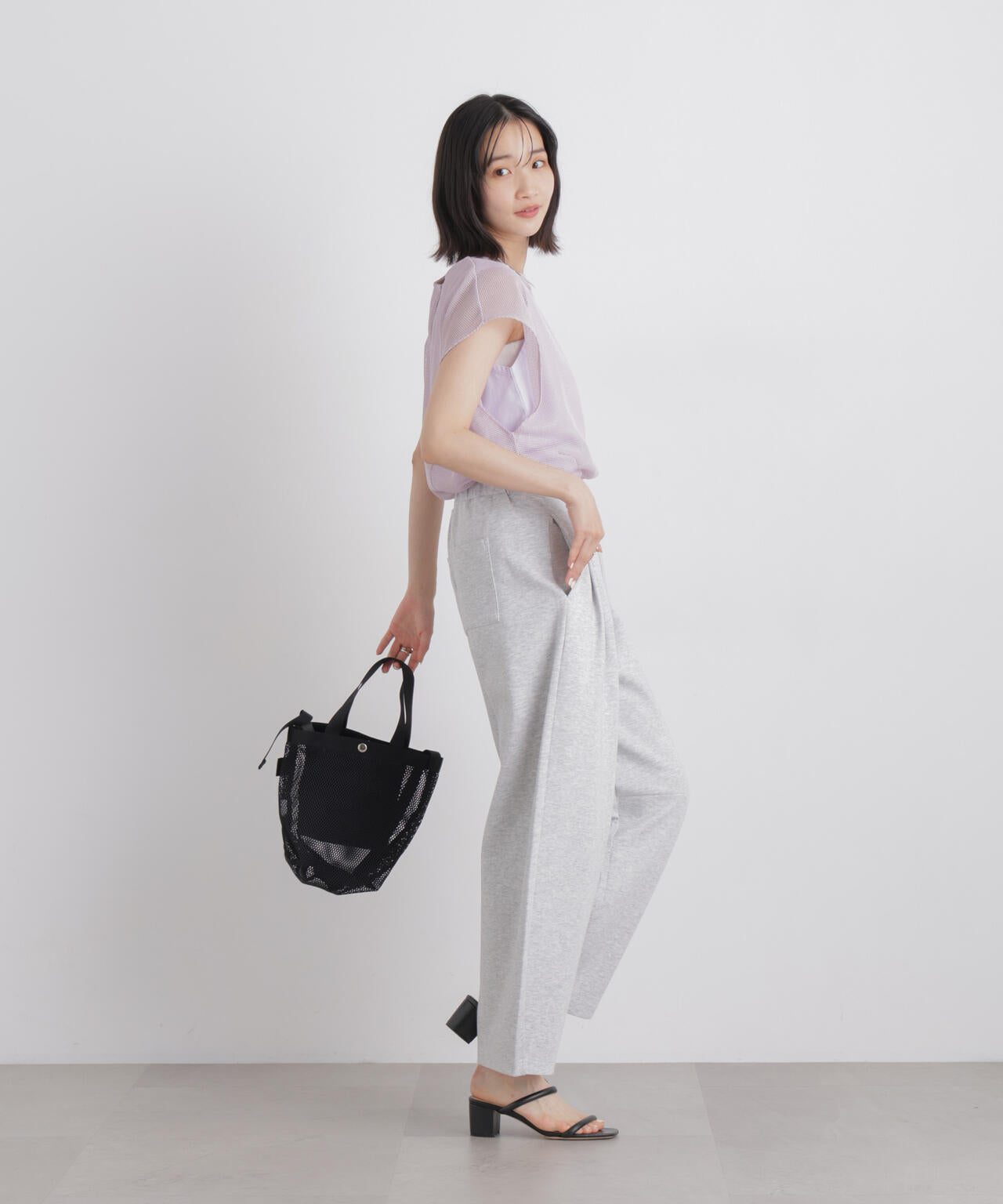 カラミメッシュレイヤードカットトップス 6736124334