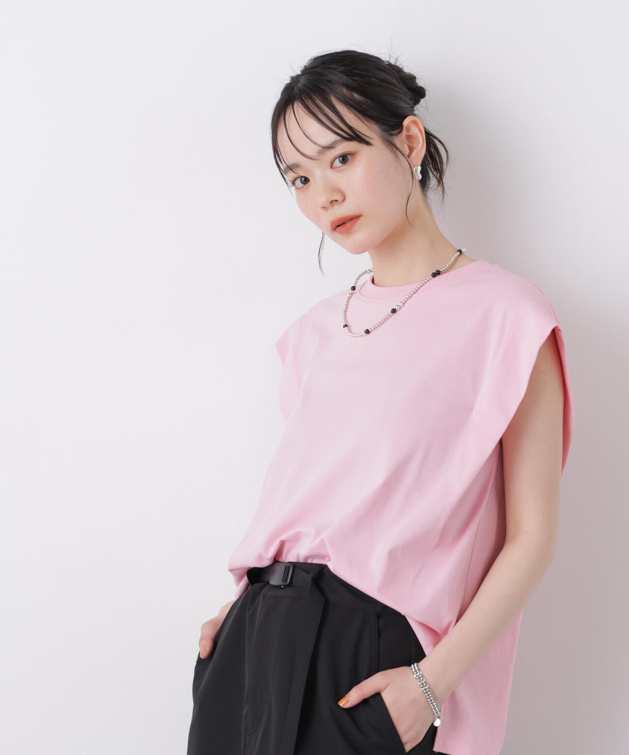近赤外線&UVカット・吸水速乾機能 タックデザイントップス 6736124336