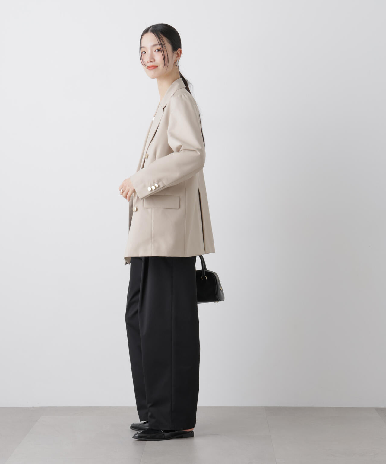 ツイルストレッチワンタックパンツ 6736127302
