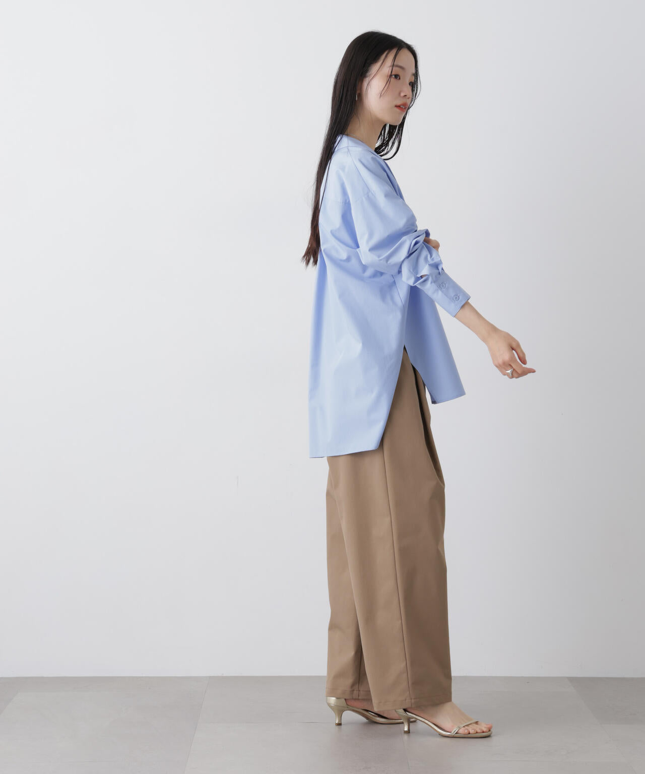 ツイルストレッチワンタックパンツ 6736127302