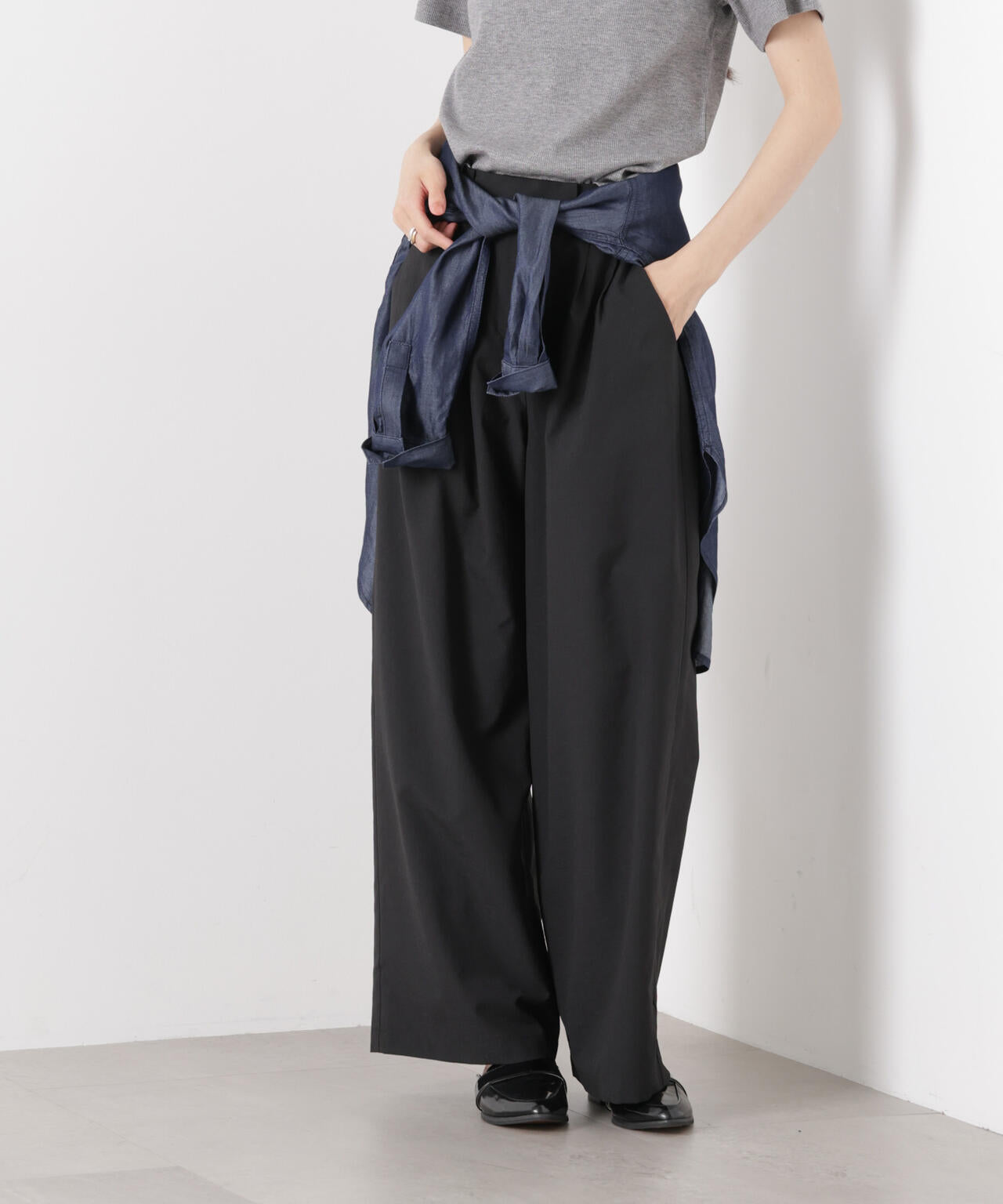 ソフトシアーツータックワイドパンツ(セットアップ可) 6736127308