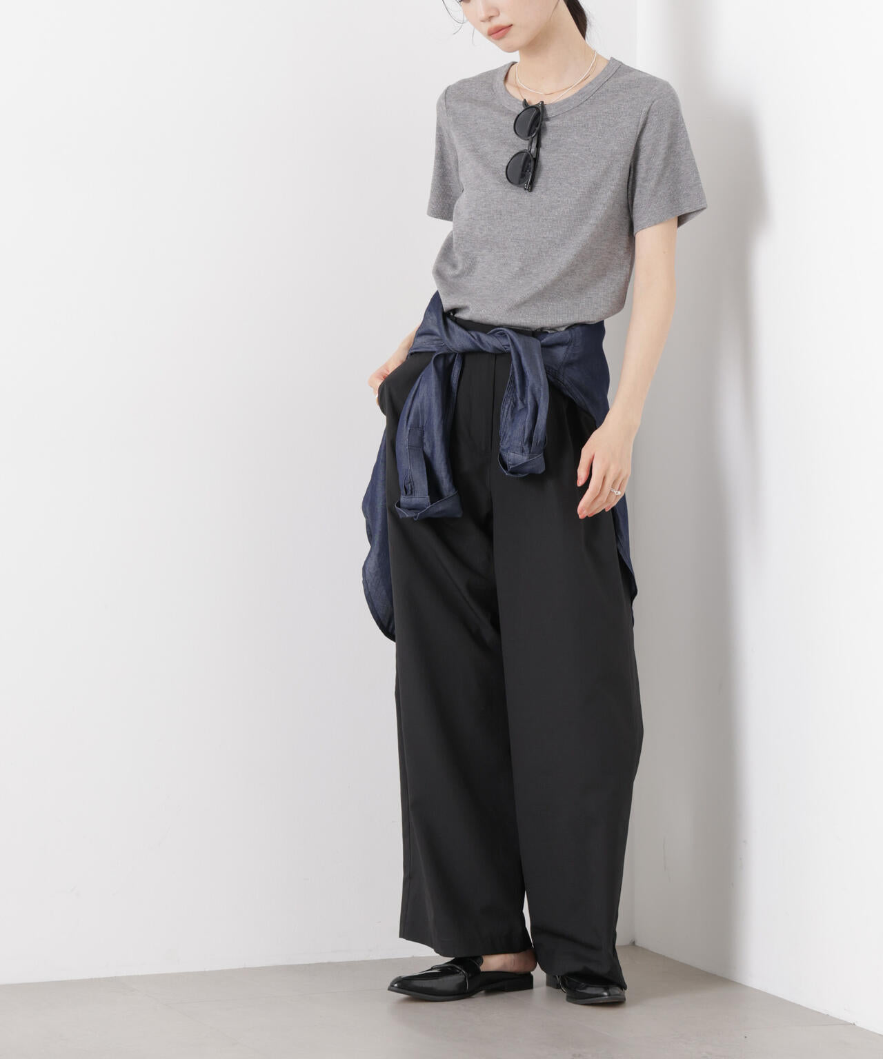 ソフトシアーツータックワイドパンツ(セットアップ可) 6736127308