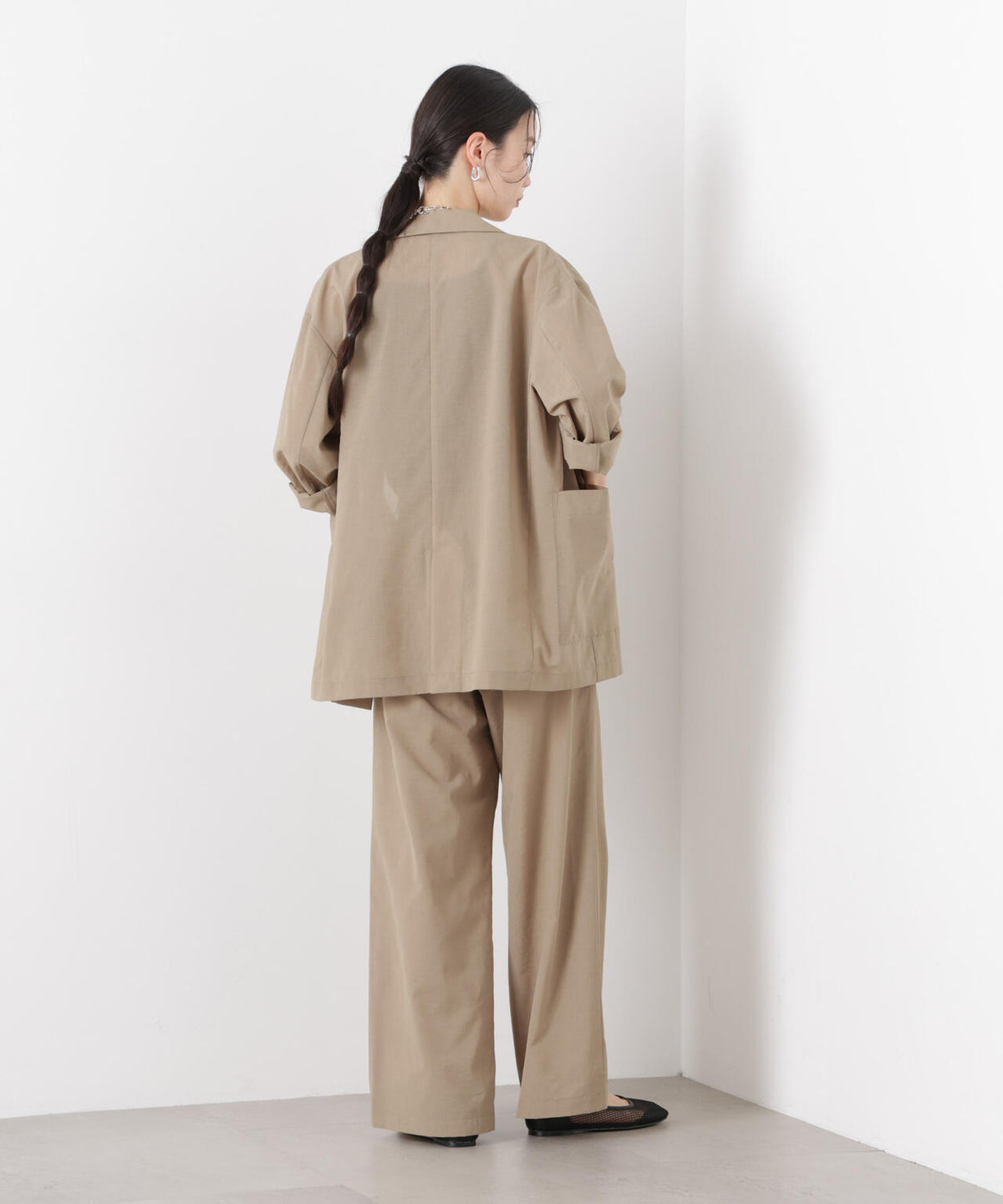ソフトシアーツータックワイドパンツ(セットアップ可) 6736127308