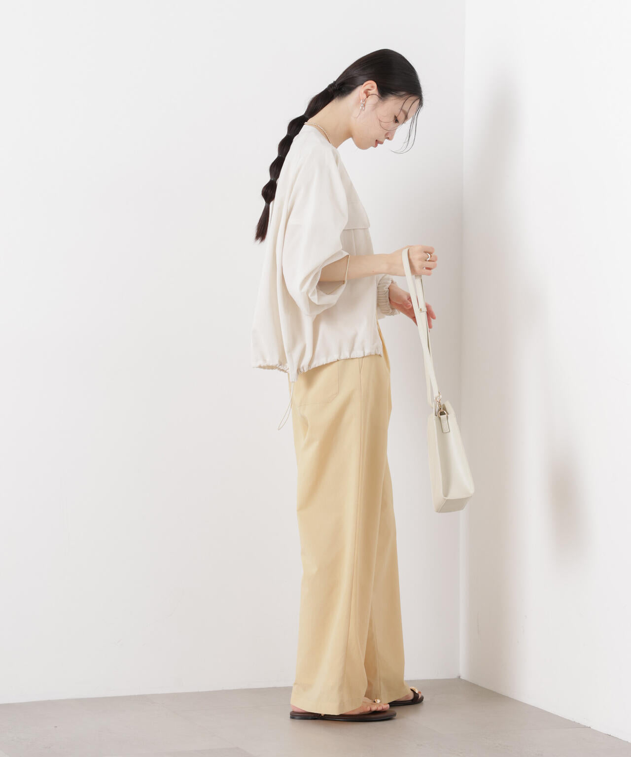 ソフトシアーツータックワイドパンツ(セットアップ可) 6736127308