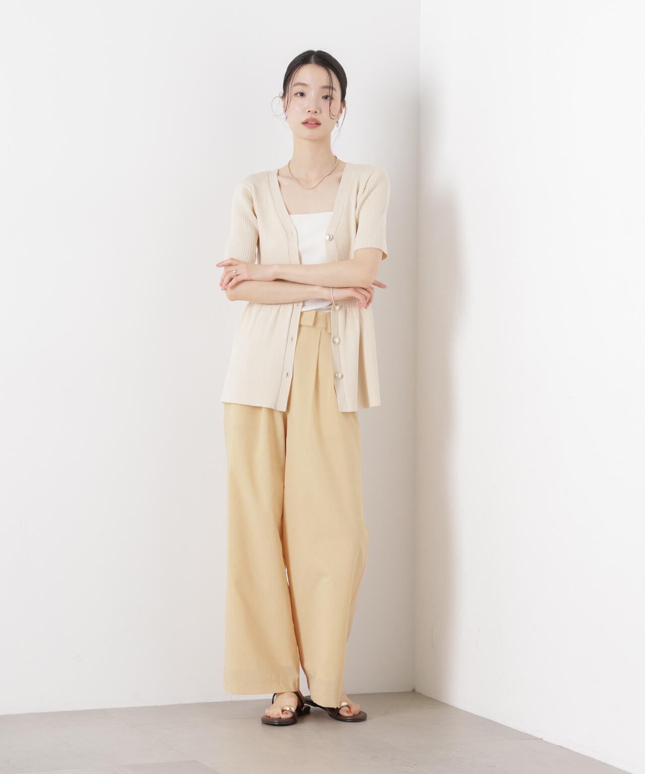 ソフトシアーツータックワイドパンツ(セットアップ可) 6736127308