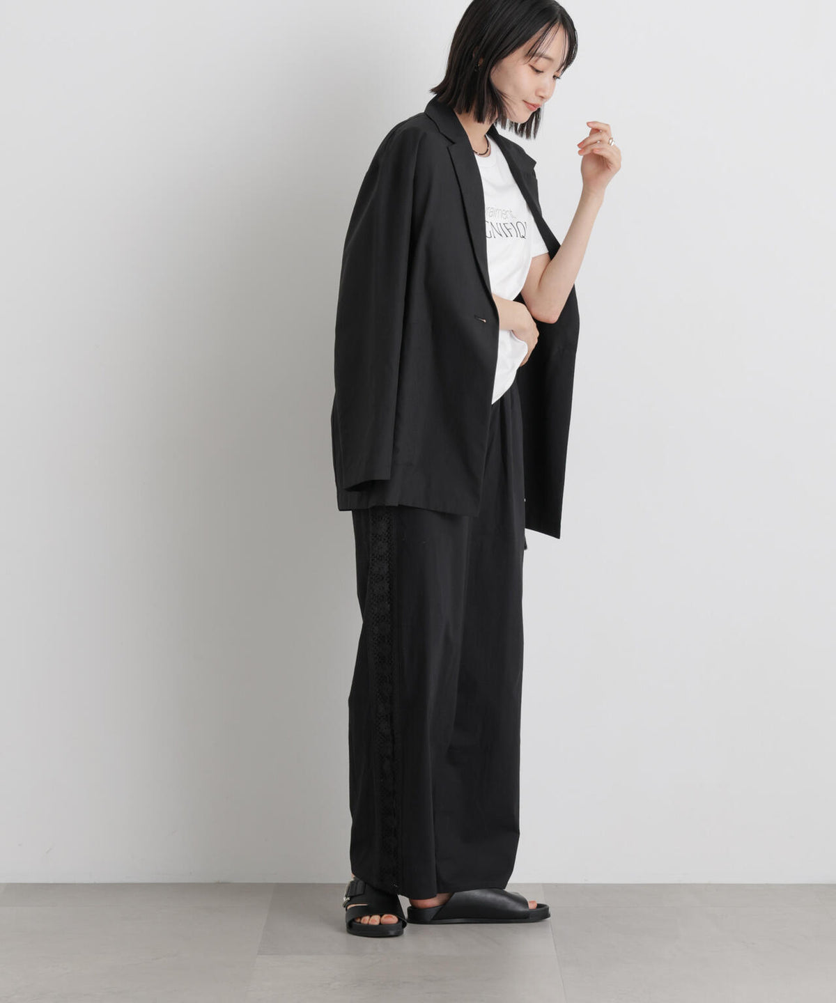 made in INDIA サイドレースワイドパンツ 6736127309