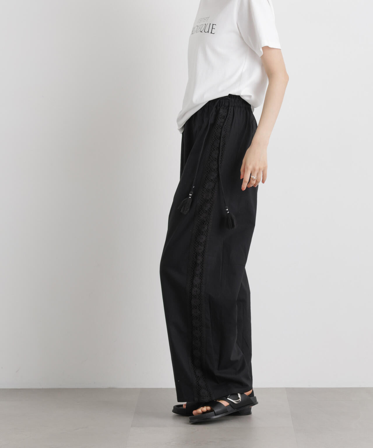 made in INDIA サイドレースワイドパンツ 6736127309