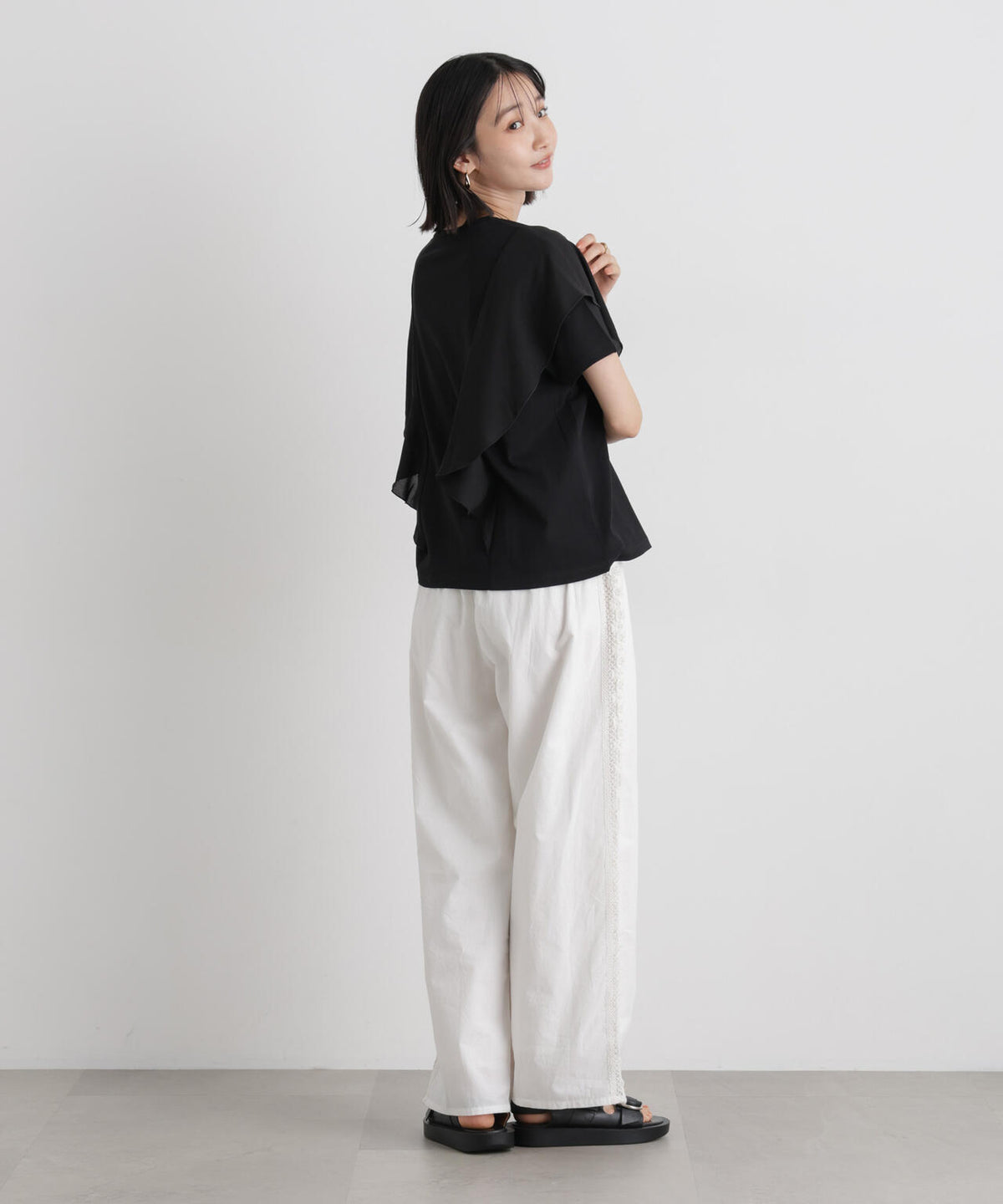 made in INDIA サイドレースワイドパンツ 6736127309