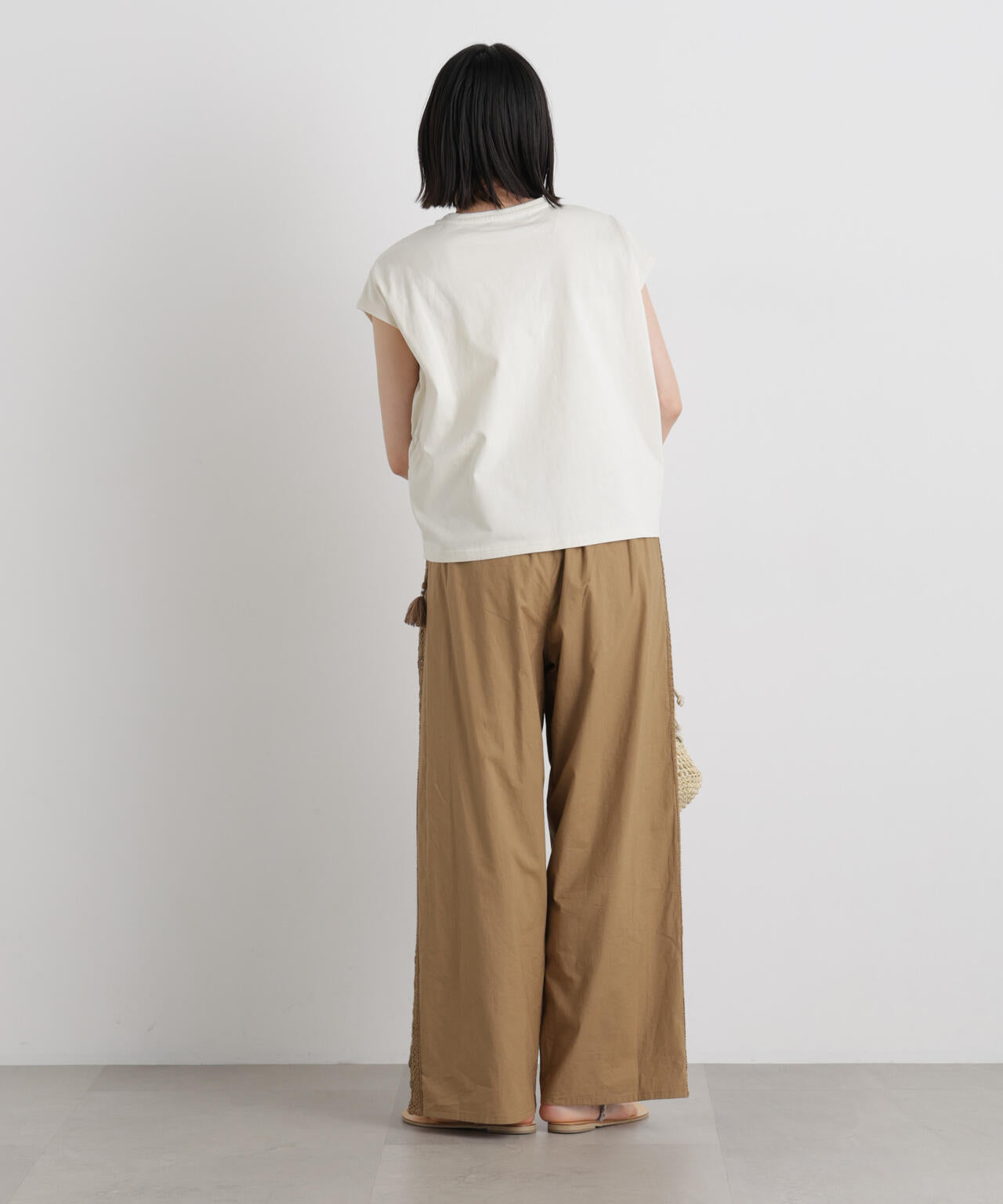 made in INDIA サイドレースワイドパンツ 6736127309