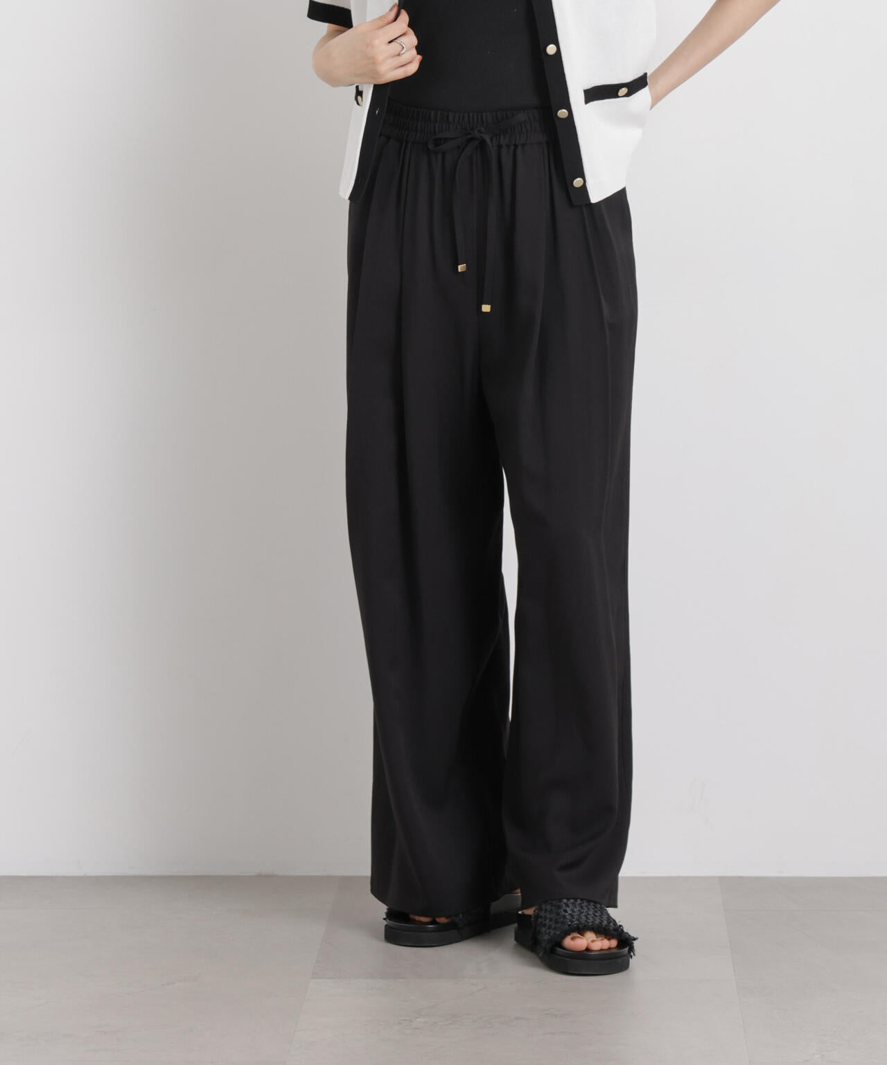 微光沢ツイルイージーパンツ(セットアップ可) 6736127315