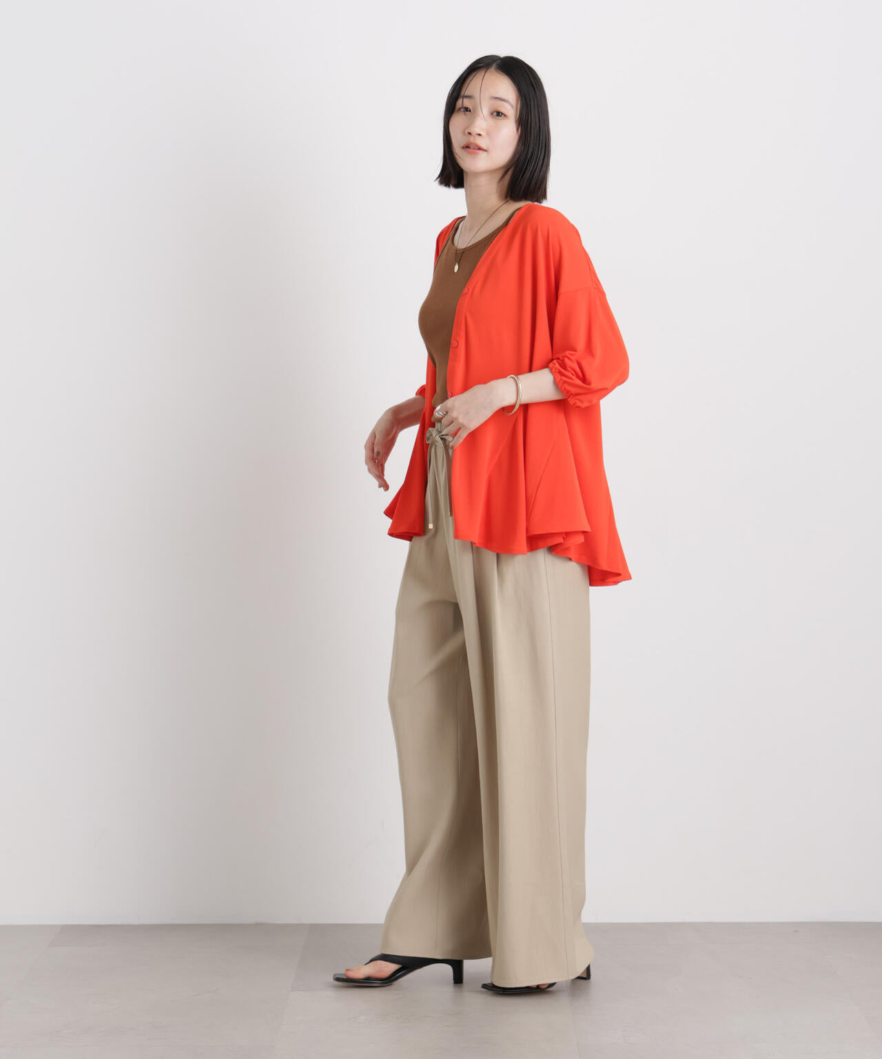 微光沢ツイルイージーパンツ(セットアップ可) 6736127315