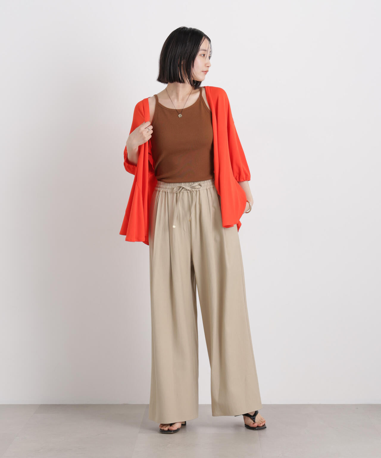 微光沢ツイルイージーパンツ(セットアップ可) 6736127315