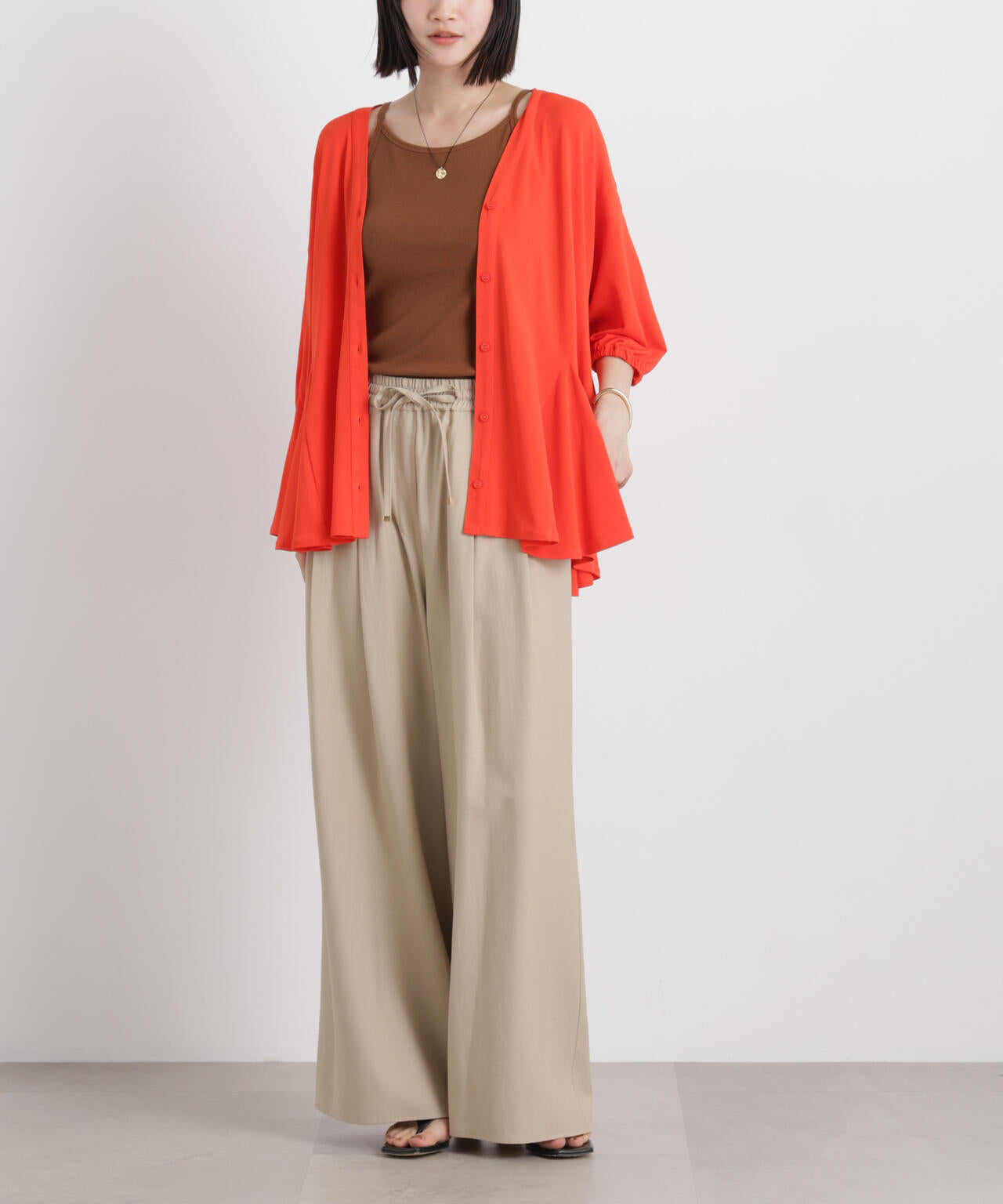 微光沢ツイルイージーパンツ(セットアップ可) 6736127315