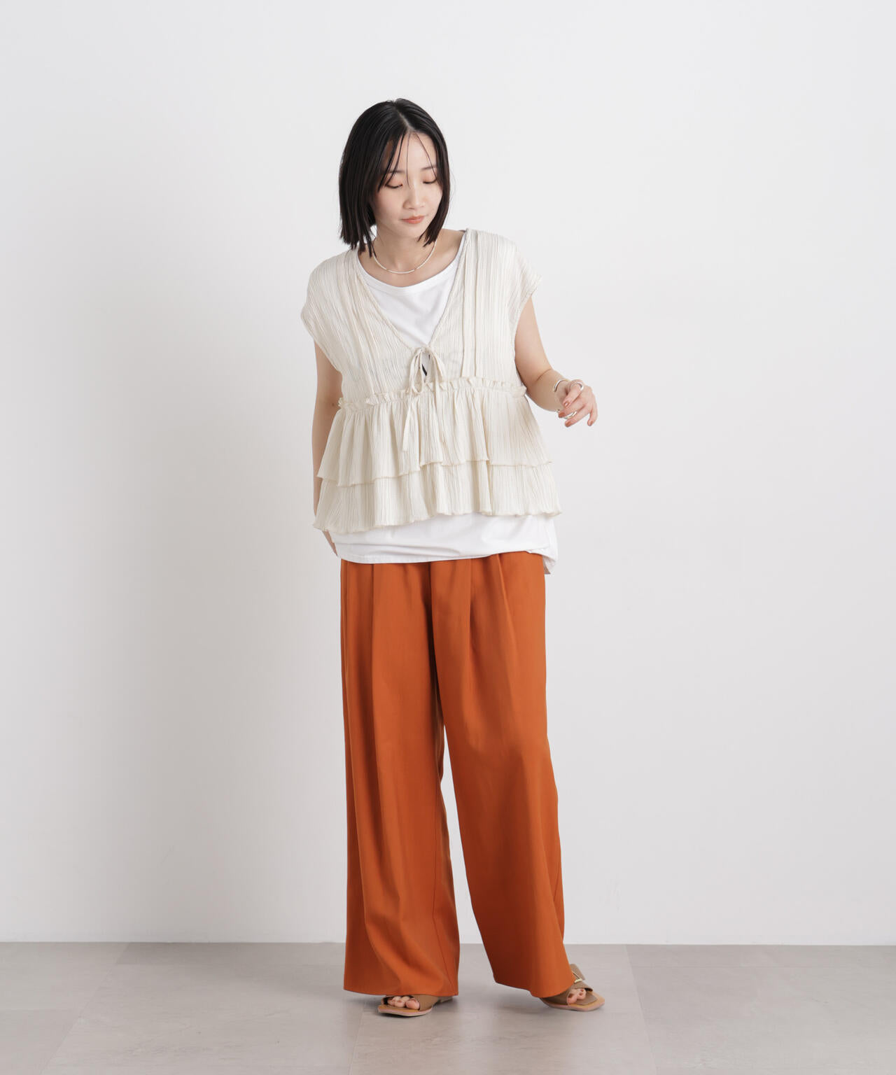 微光沢ツイルイージーパンツ(セットアップ可) 6736127315