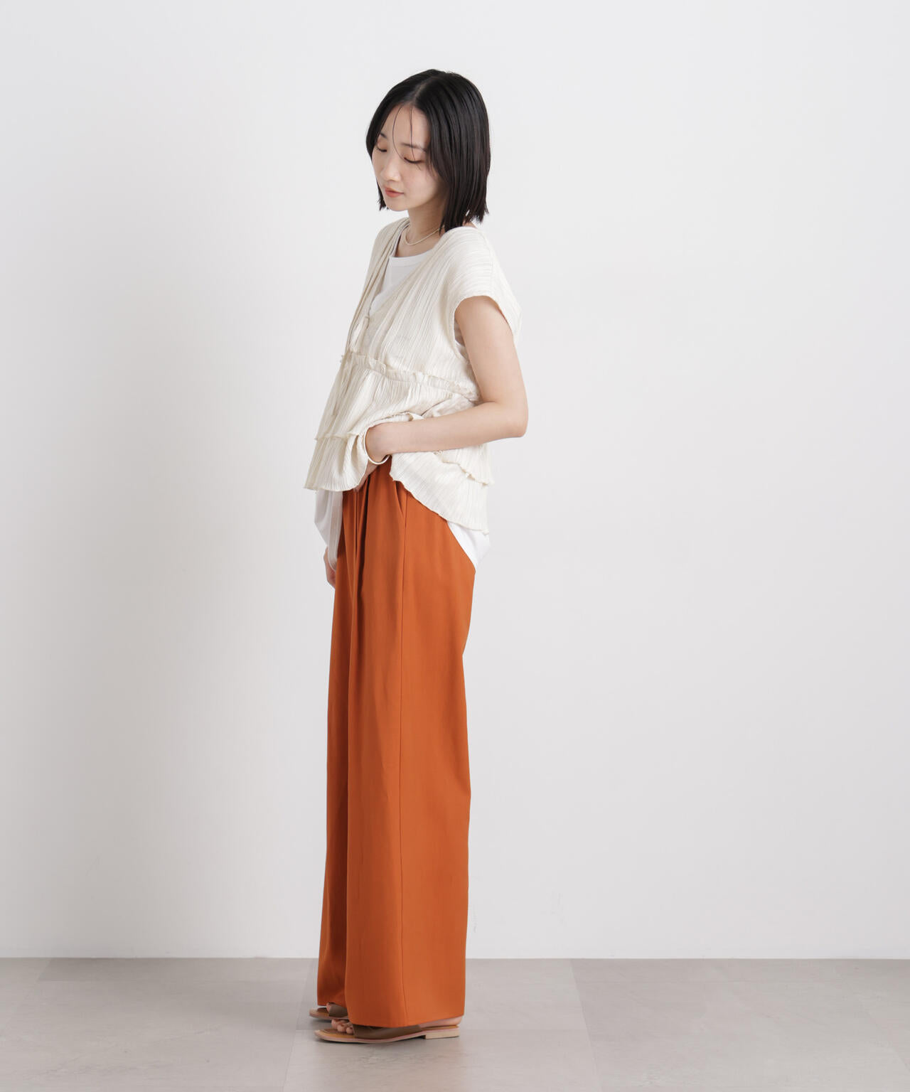 微光沢ツイルイージーパンツ(セットアップ可) 6736127315