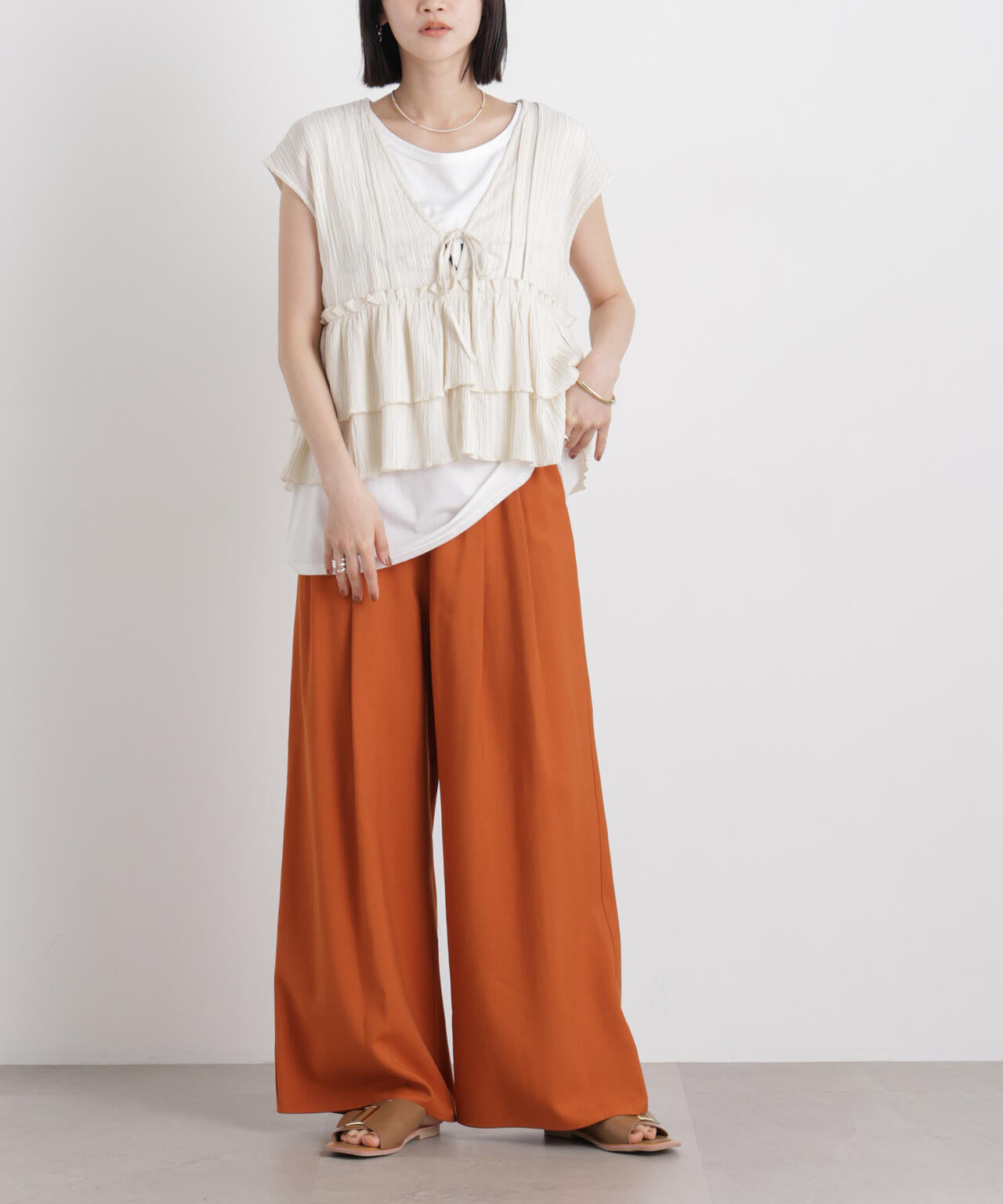 微光沢ツイルイージーパンツ(セットアップ可) 6736127315