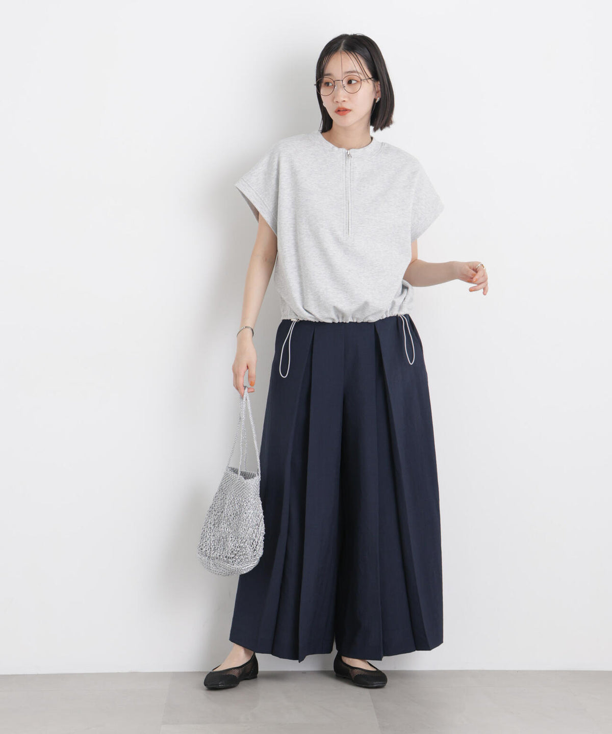 タンブラーブッチャーボックスプリーツワイドパンツ(セットアップ可) 6736127317