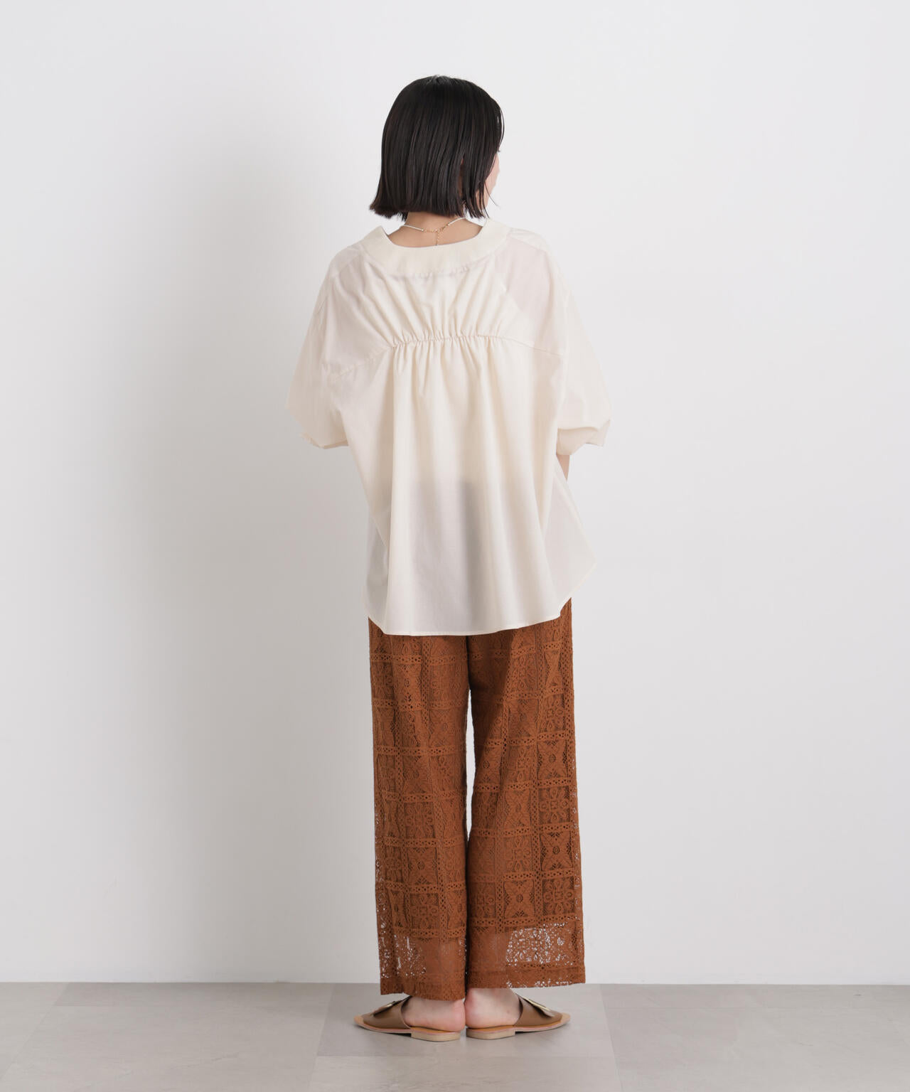 幾何柄レースパンツ(セットアップ可) 6736127318