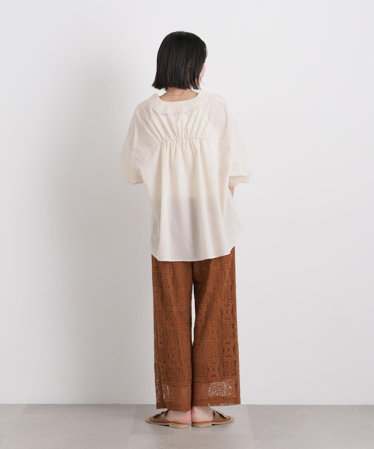 幾何柄レースパンツ(セットアップ可) 6736127318