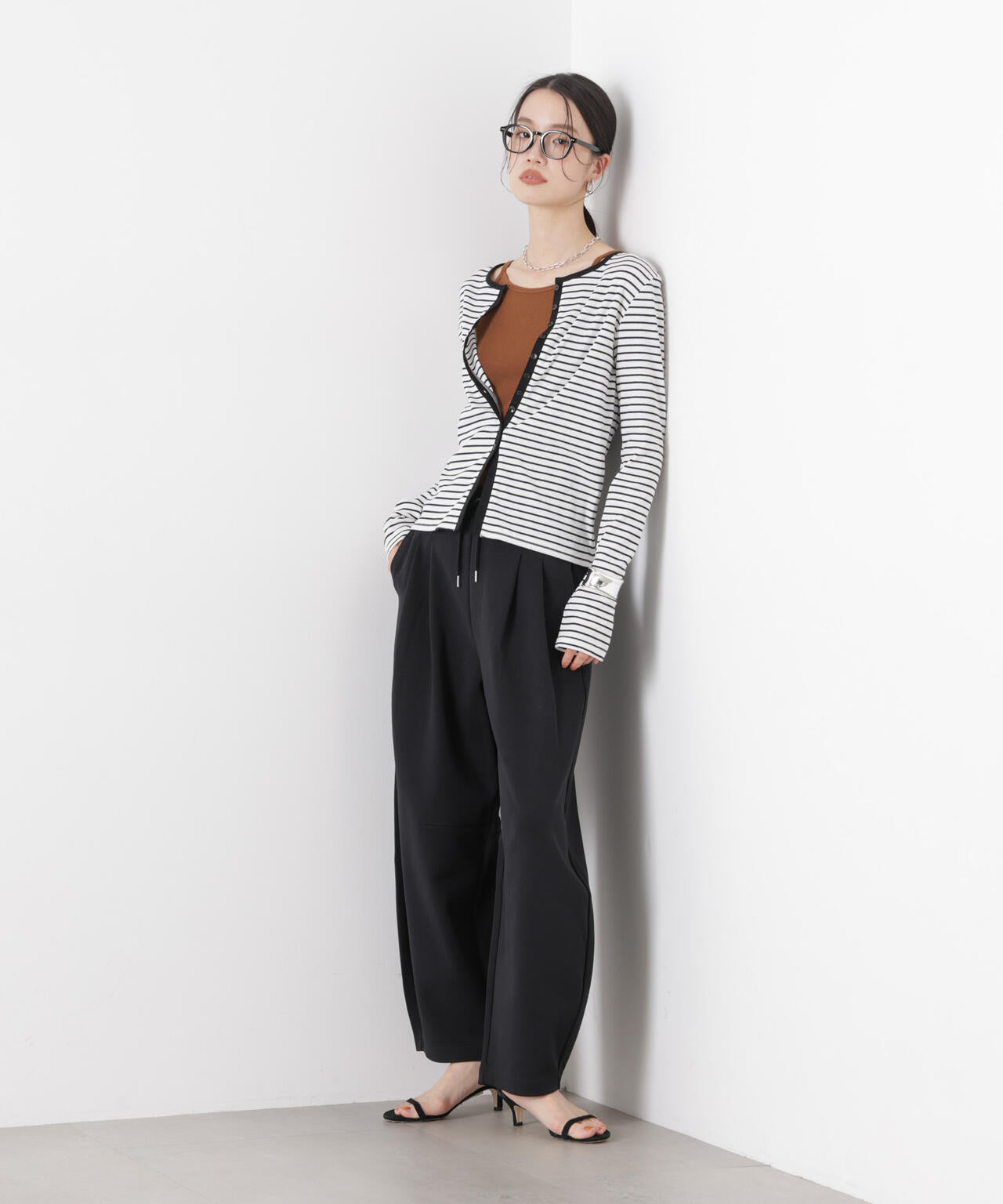 接触冷感ダンボールカットカーブシルエットパンツ(セットアップ可) 6736127320