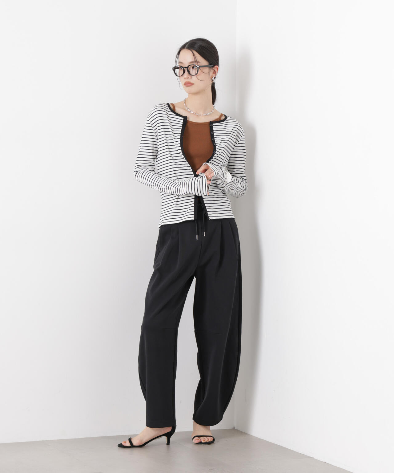 接触冷感ダンボールカットカーブシルエットパンツ(セットアップ可) 6736127320