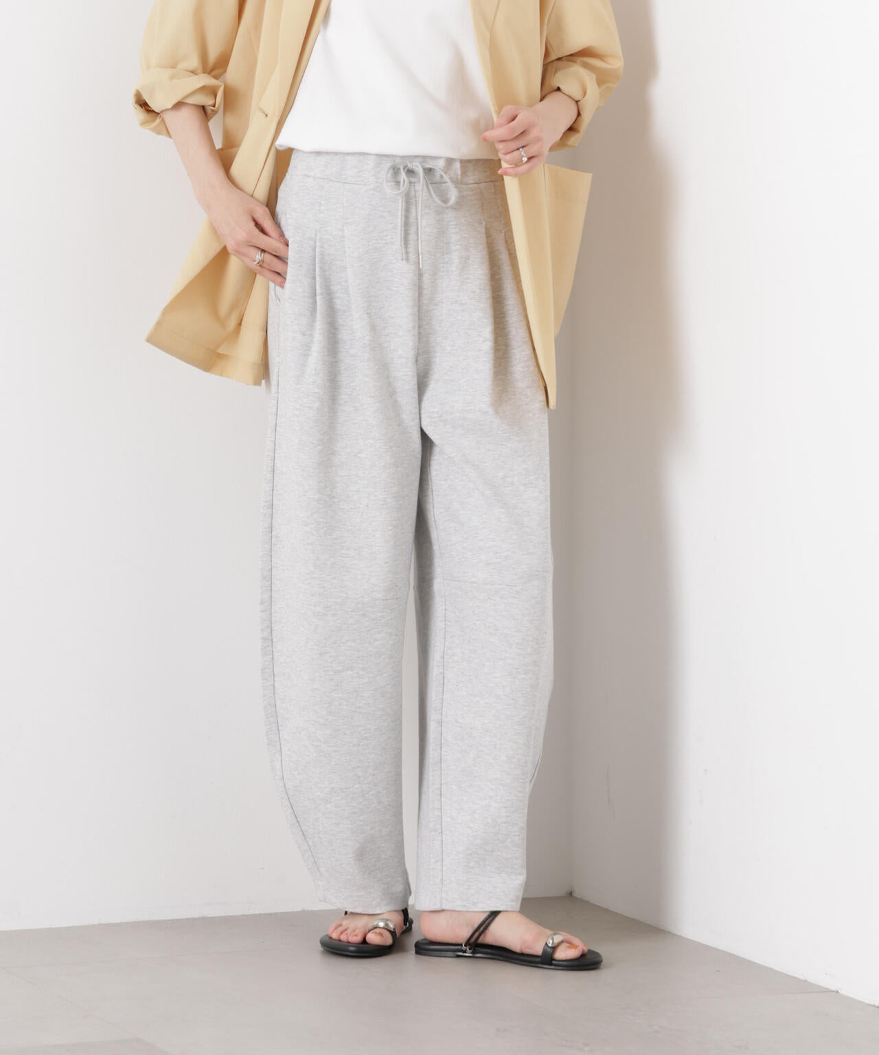 接触冷感ダンボールカットカーブシルエットパンツ(セットアップ可) 6736127320