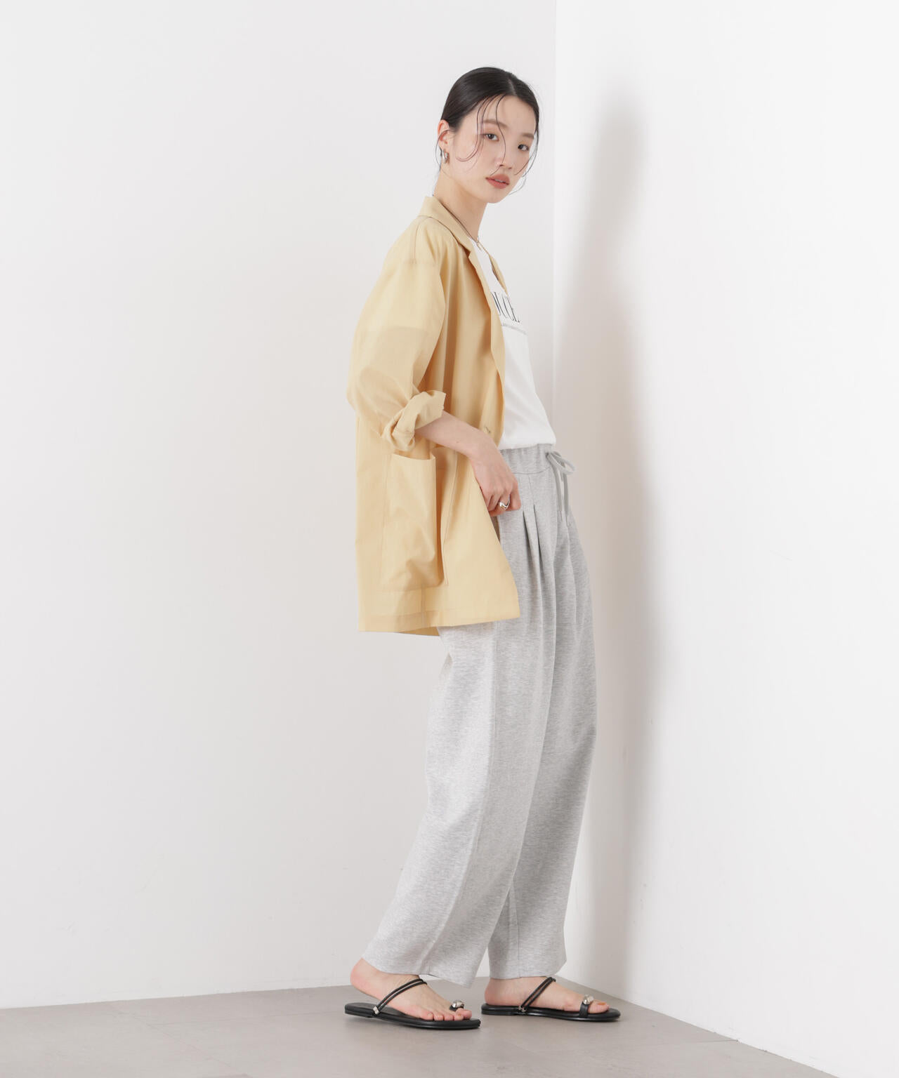 接触冷感ダンボールカットカーブシルエットパンツ(セットアップ可) 6736127320