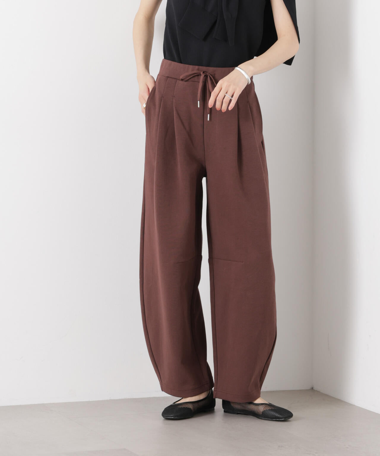 接触冷感ダンボールカットカーブシルエットパンツ(セットアップ可) 6736127320