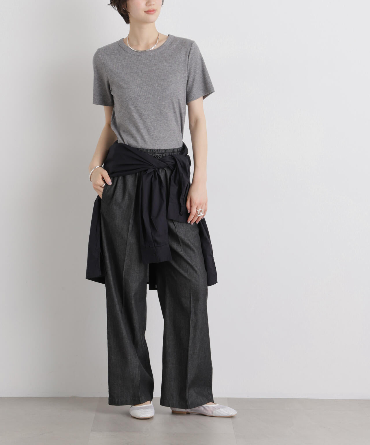 ライトオンスデニムドロストセンタープレスパンツ(セットアップ可) 6736127322