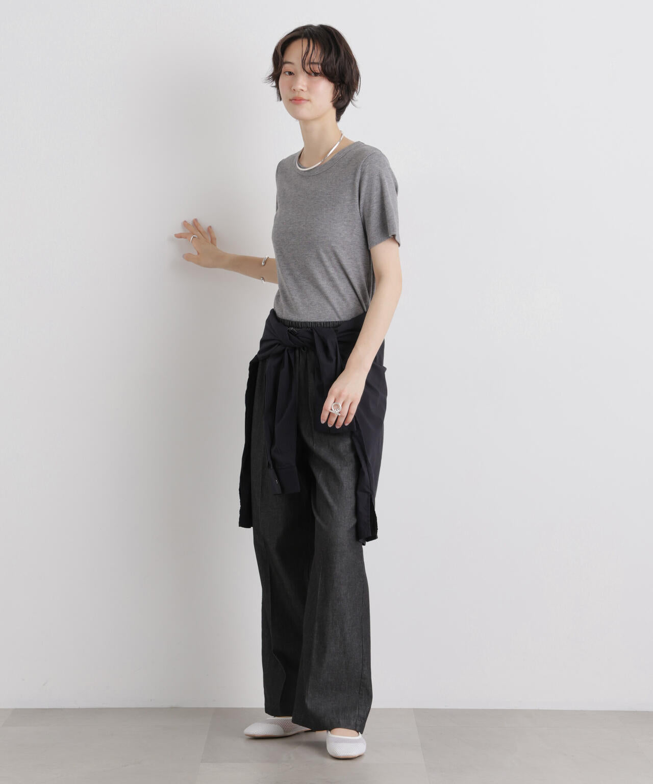 ライトオンスデニムドロストセンタープレスパンツ(セットアップ可) 6736127322