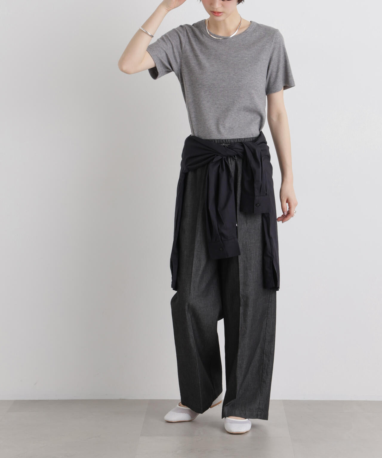 ライトオンスデニムドロストセンタープレスパンツ(セットアップ可) 6736127322