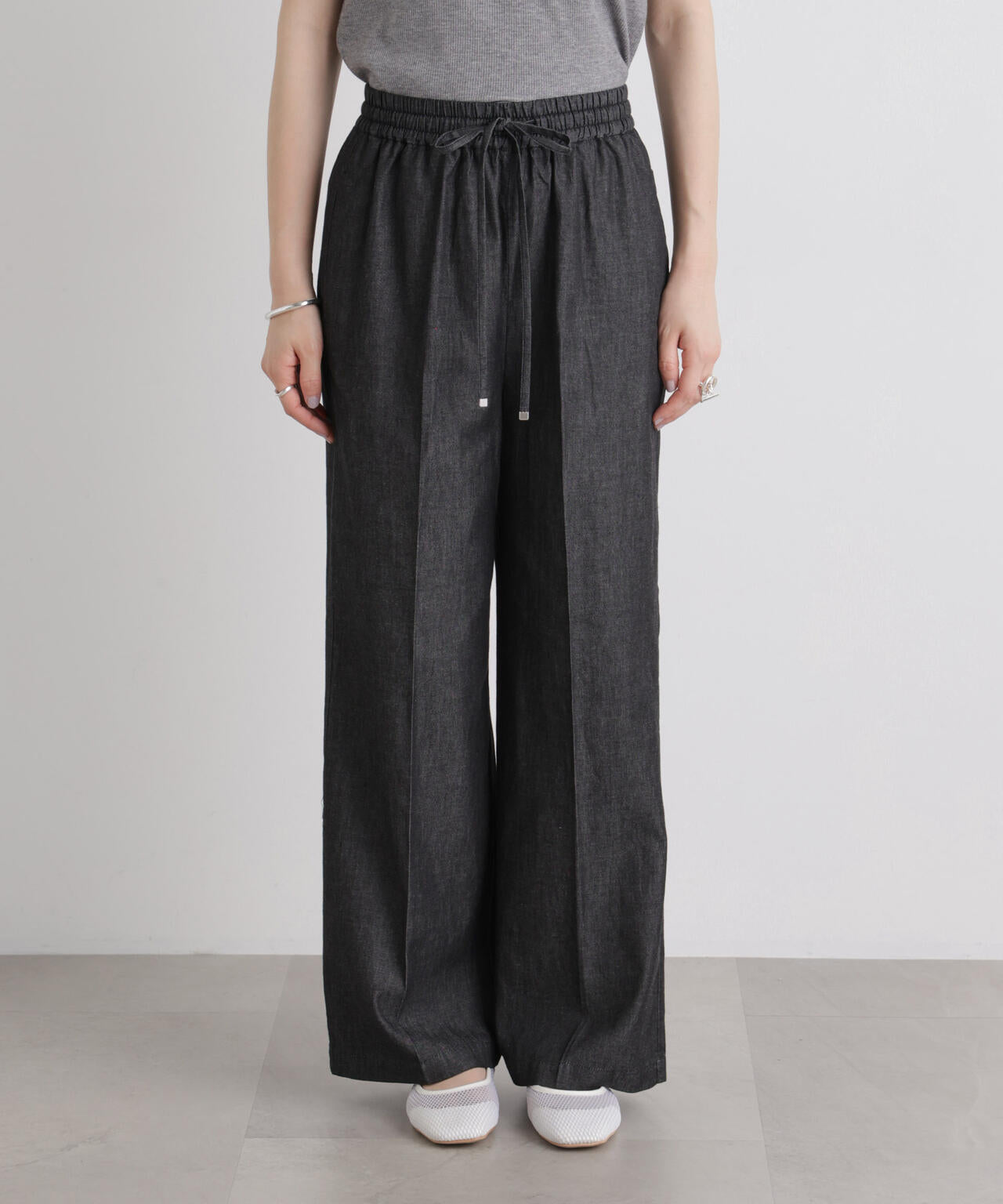 ライトオンスデニムドロストセンタープレスパンツ(セットアップ可) 6736127322