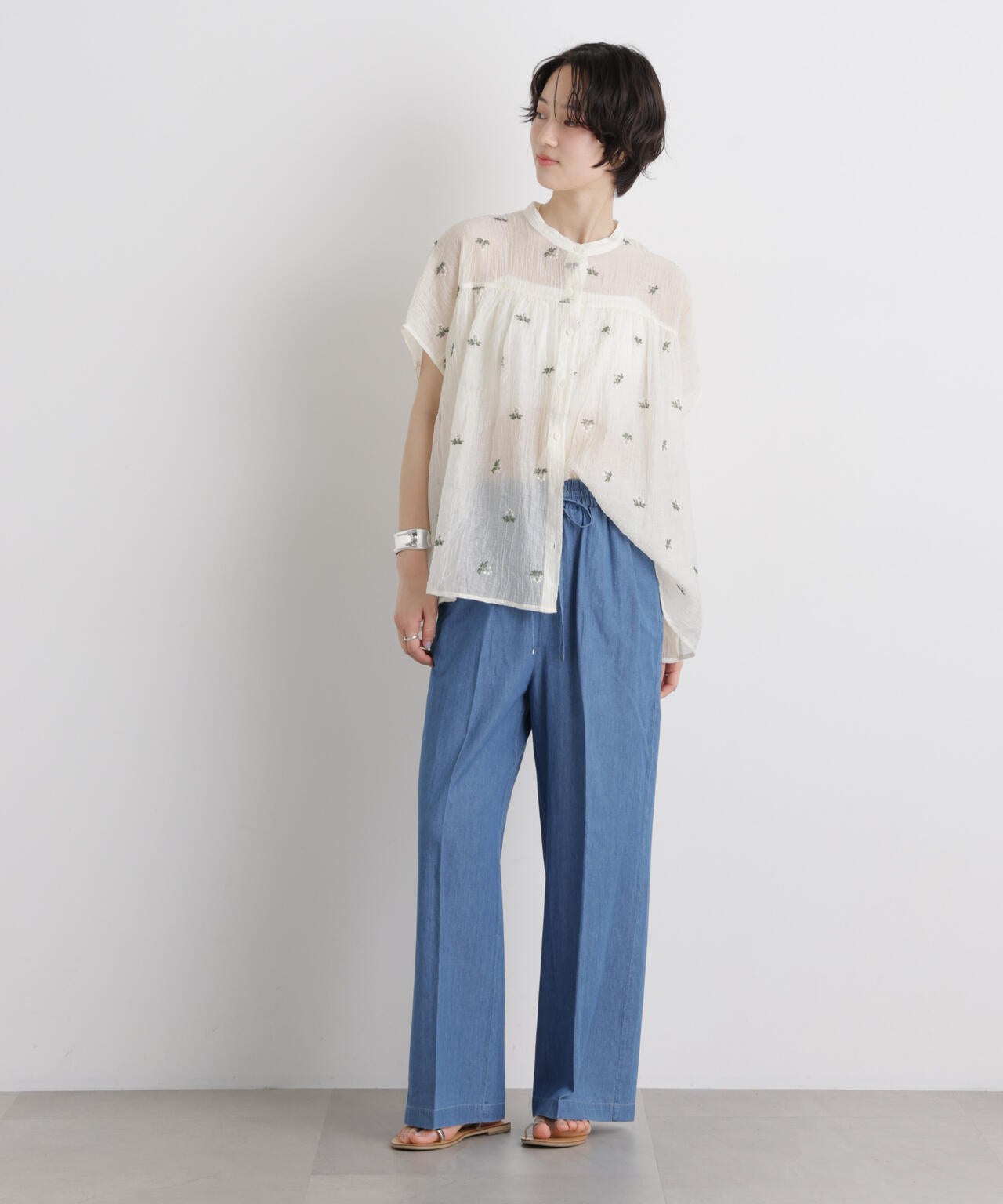 ライトオンスデニムドロストセンタープレスパンツ(セットアップ可) 6736127322