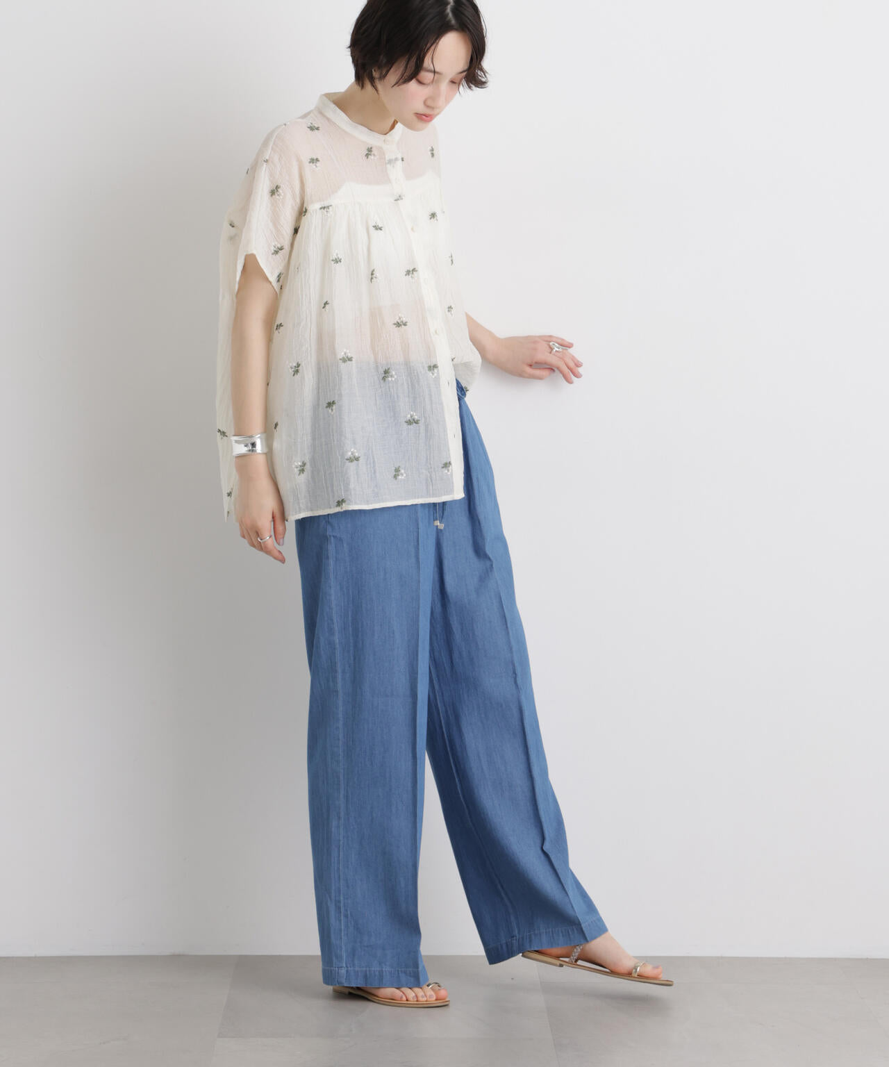 ライトオンスデニムドロストセンタープレスパンツ(セットアップ可) 6736127322