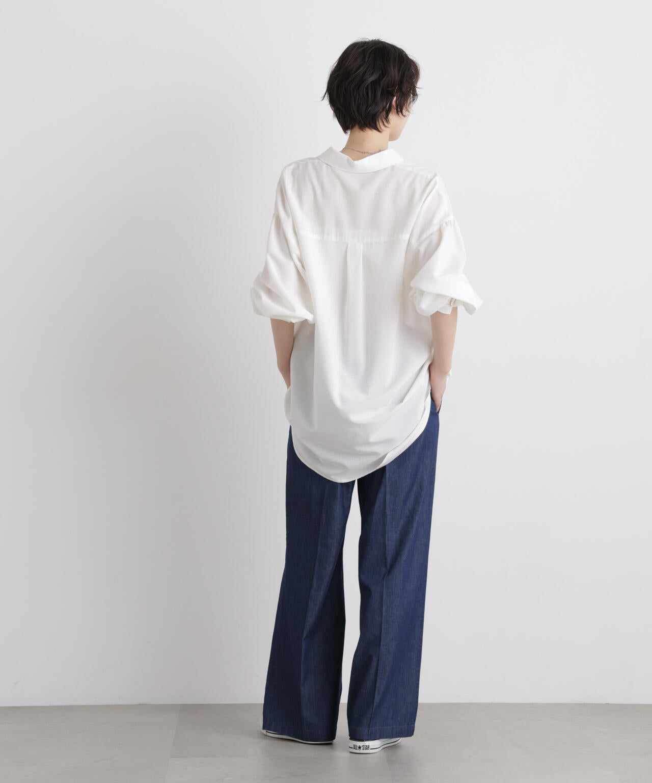 ライトオンスデニムドロストセンタープレスパンツ(セットアップ可) 6736127322