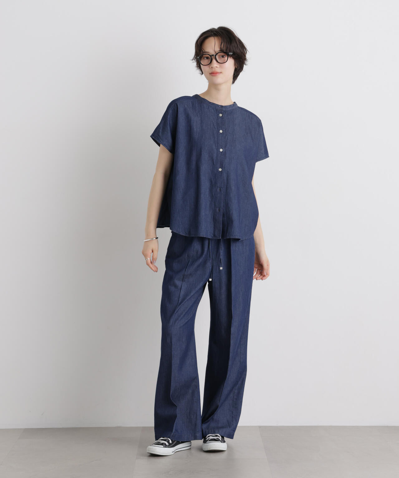 ライトオンスデニムドロストセンタープレスパンツ(セットアップ可) 6736127322