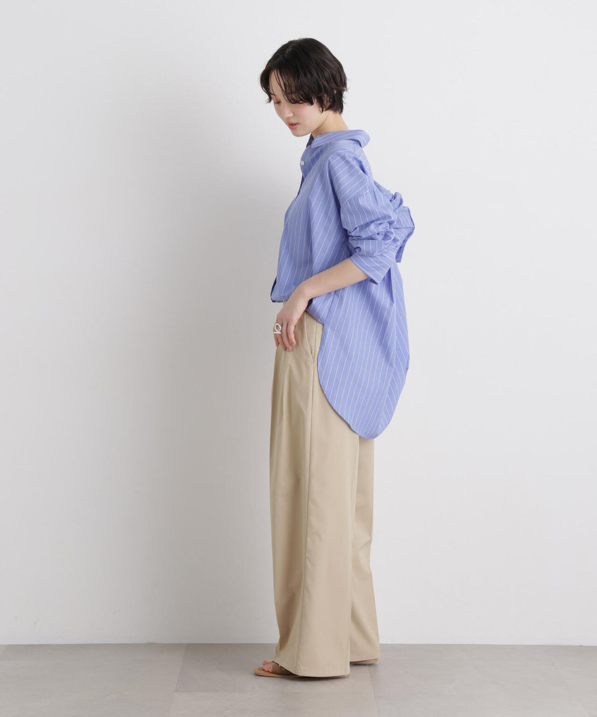 エバークリース加工タックワイドセンタープレスパンツ 6736127324