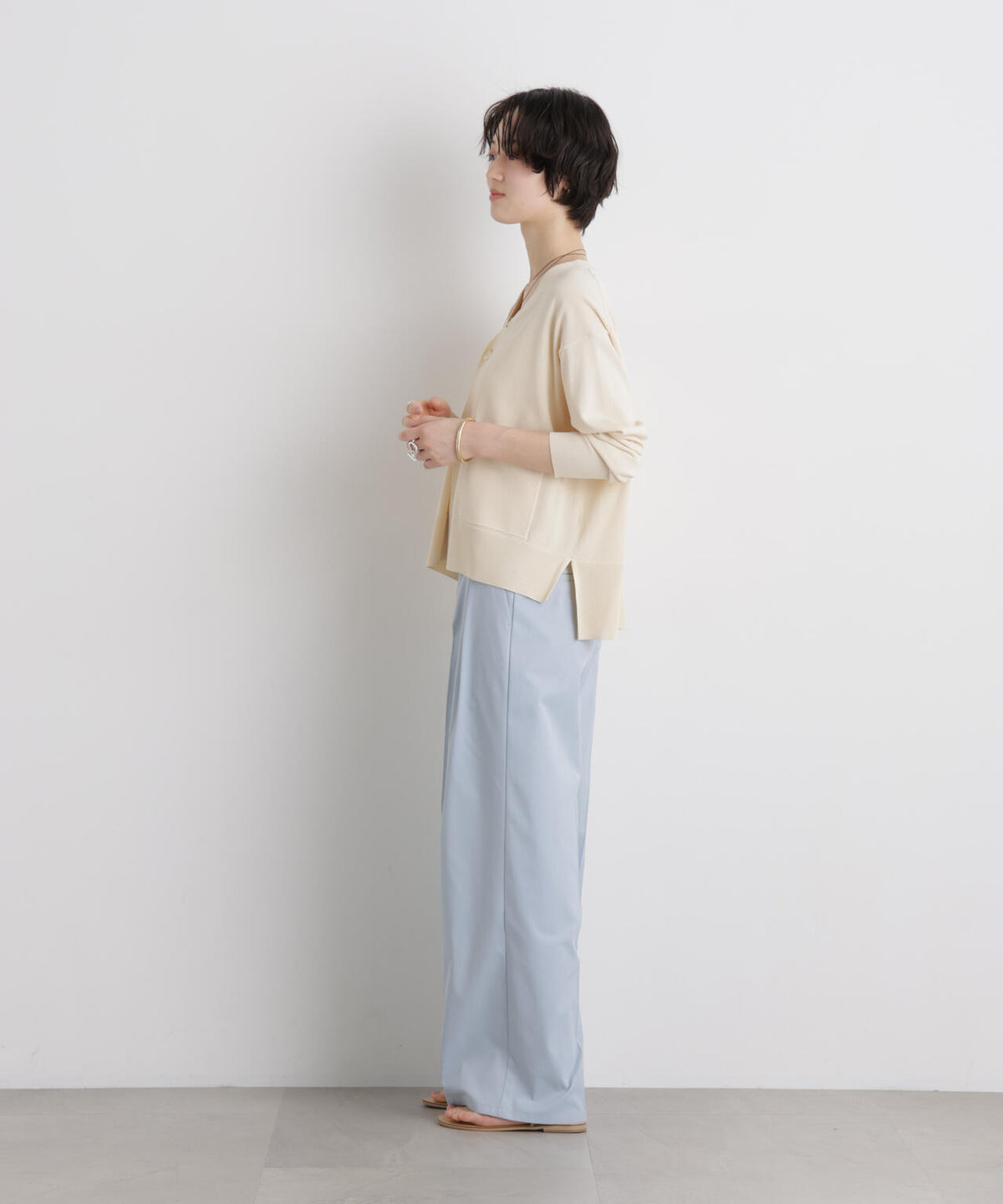 エバークリース加工タックワイドセンタープレスパンツ 6736127324
