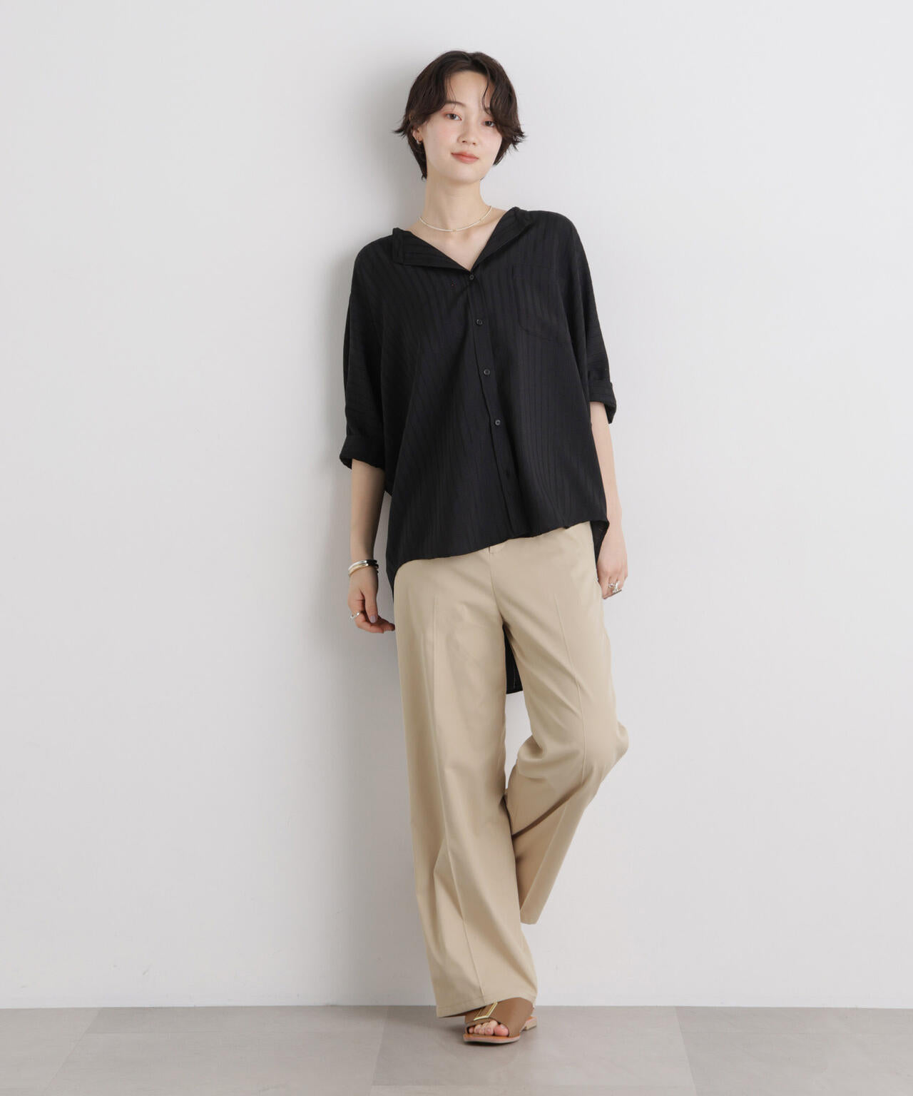 エバークリース加工ストレートセンタープレスパンツ 6736127325