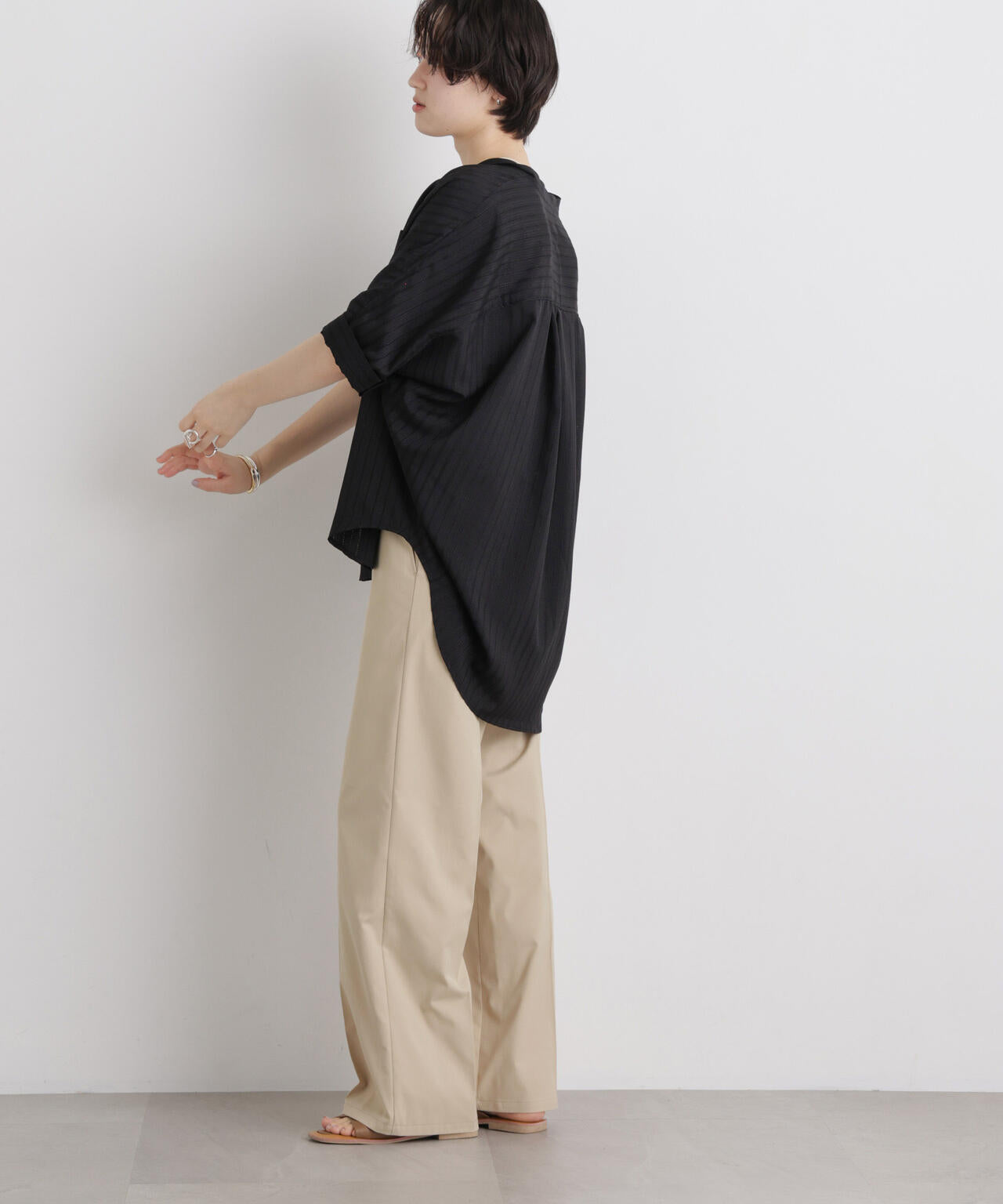 エバークリース加工ストレートセンタープレスパンツ 6736127325