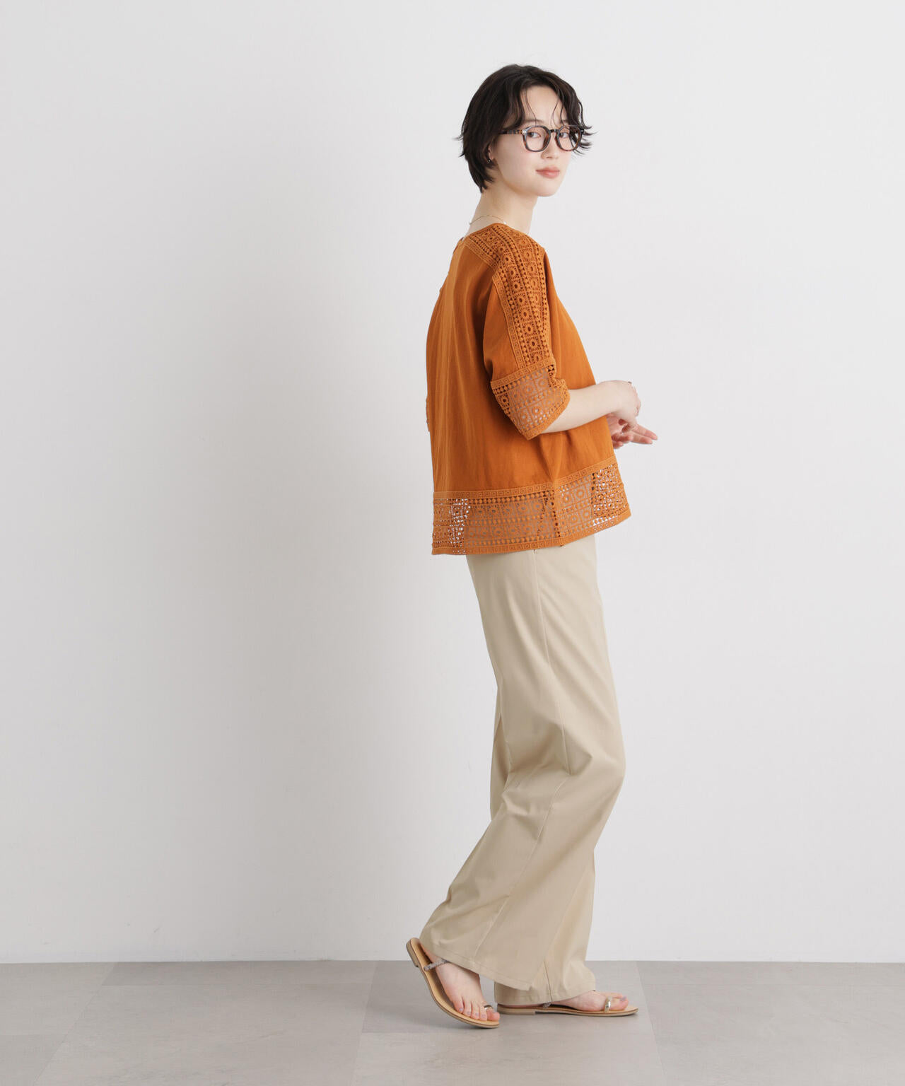 エバークリース加工ストレートセンタープレスパンツ 6736127325