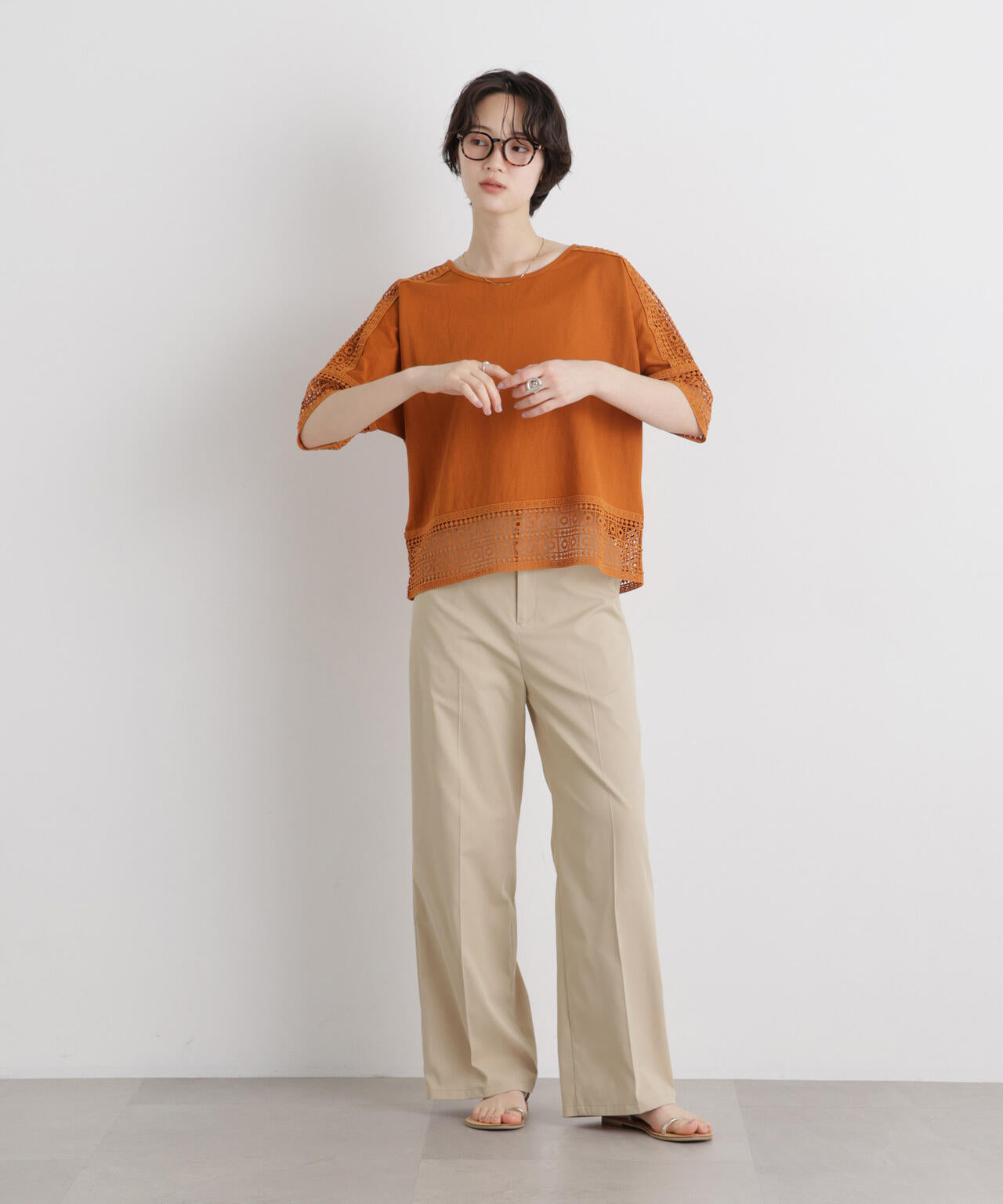 エバークリース加工ストレートセンタープレスパンツ 6736127325