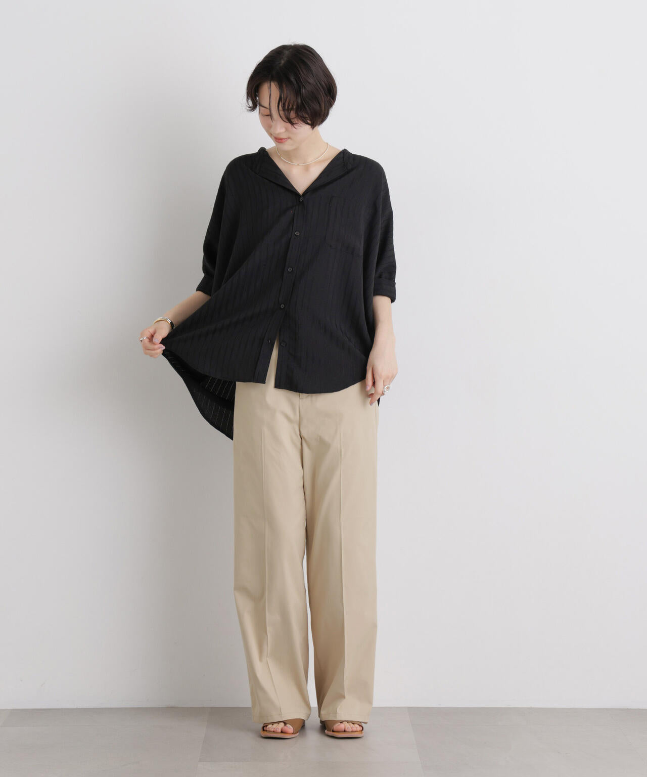 エバークリース加工ストレートセンタープレスパンツ 6736127325
