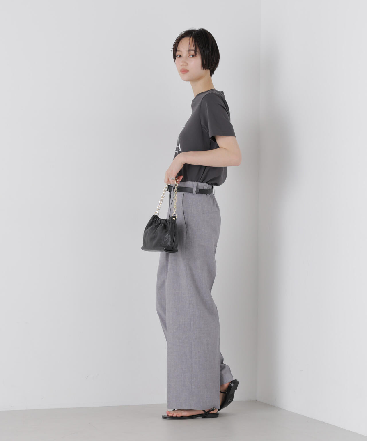 リネンライクワンタックセンタープレスパンツ(セットアップ可) 6736127327