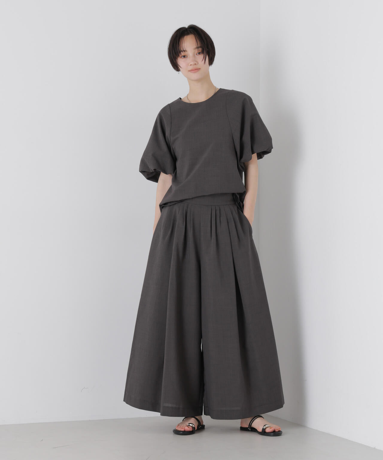 ドライマットトロギャザーワイドパンツ(セットアップ可) 6736127329