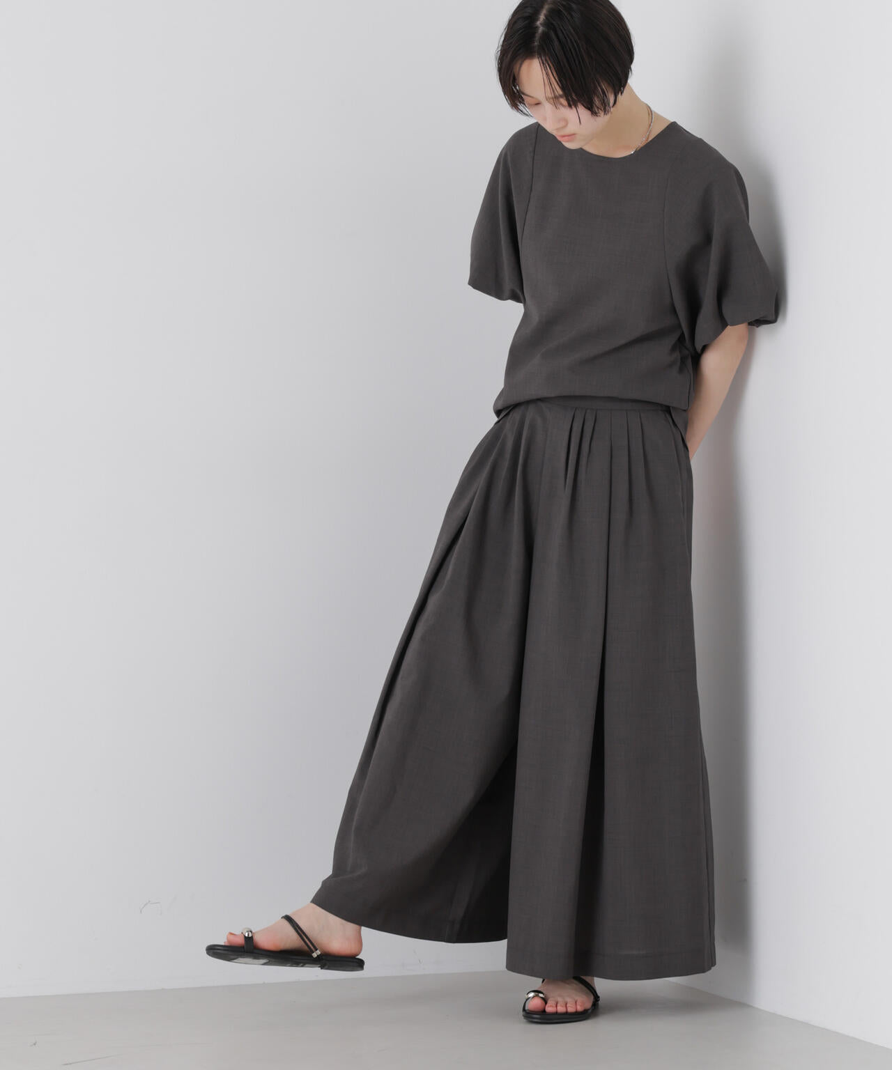 ドライマットトロギャザーワイドパンツ(セットアップ可) 6736127329