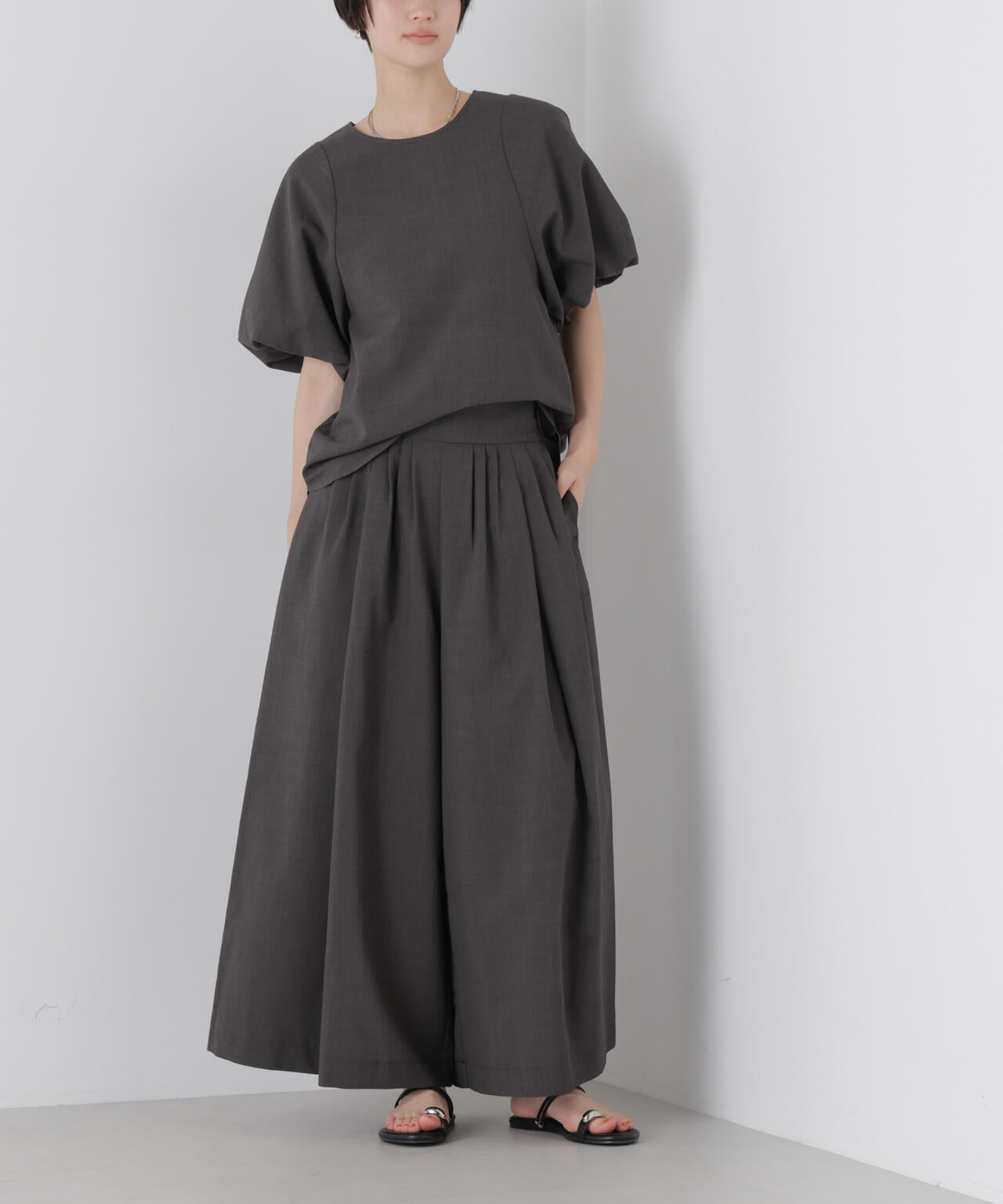 ドライマットトロギャザーワイドパンツ(セットアップ可) 6736127329