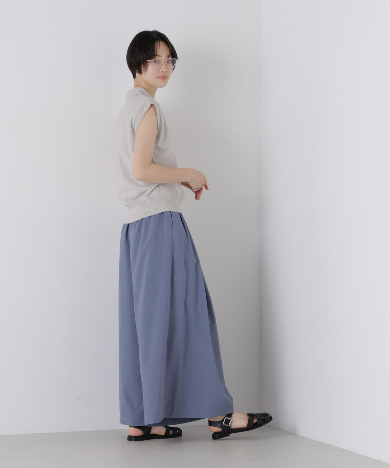 ドライマットトロギャザーワイドパンツ(セットアップ可) 6736127329