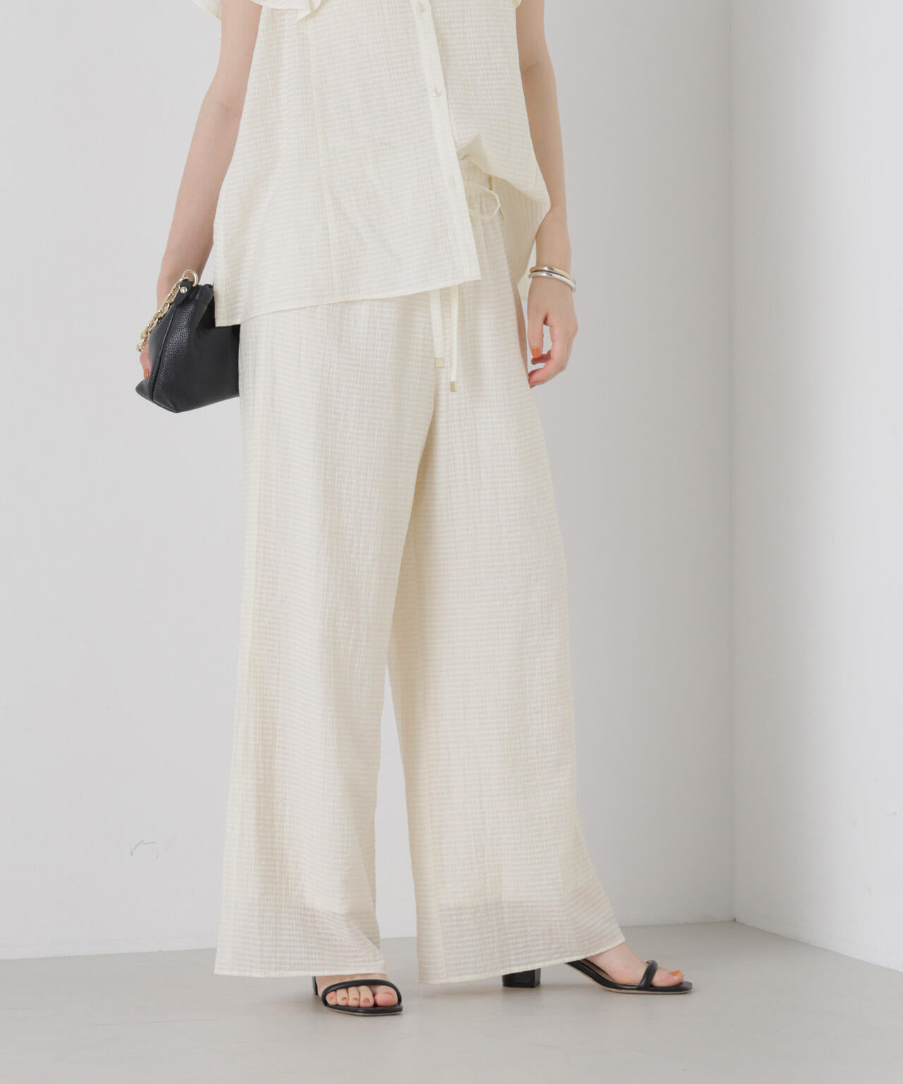 シアーチェックイージーパンツ(セットアップ可) 6736127334
