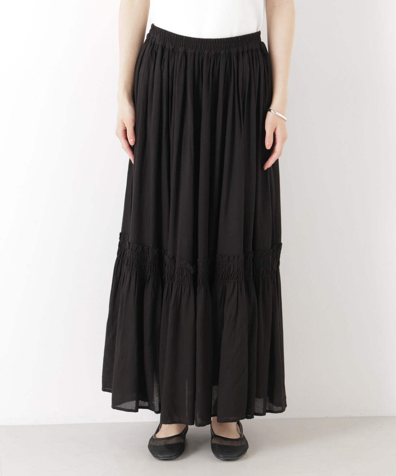 made in INDIA 切り替えギャザースカート(セットアップ可) 6736130300